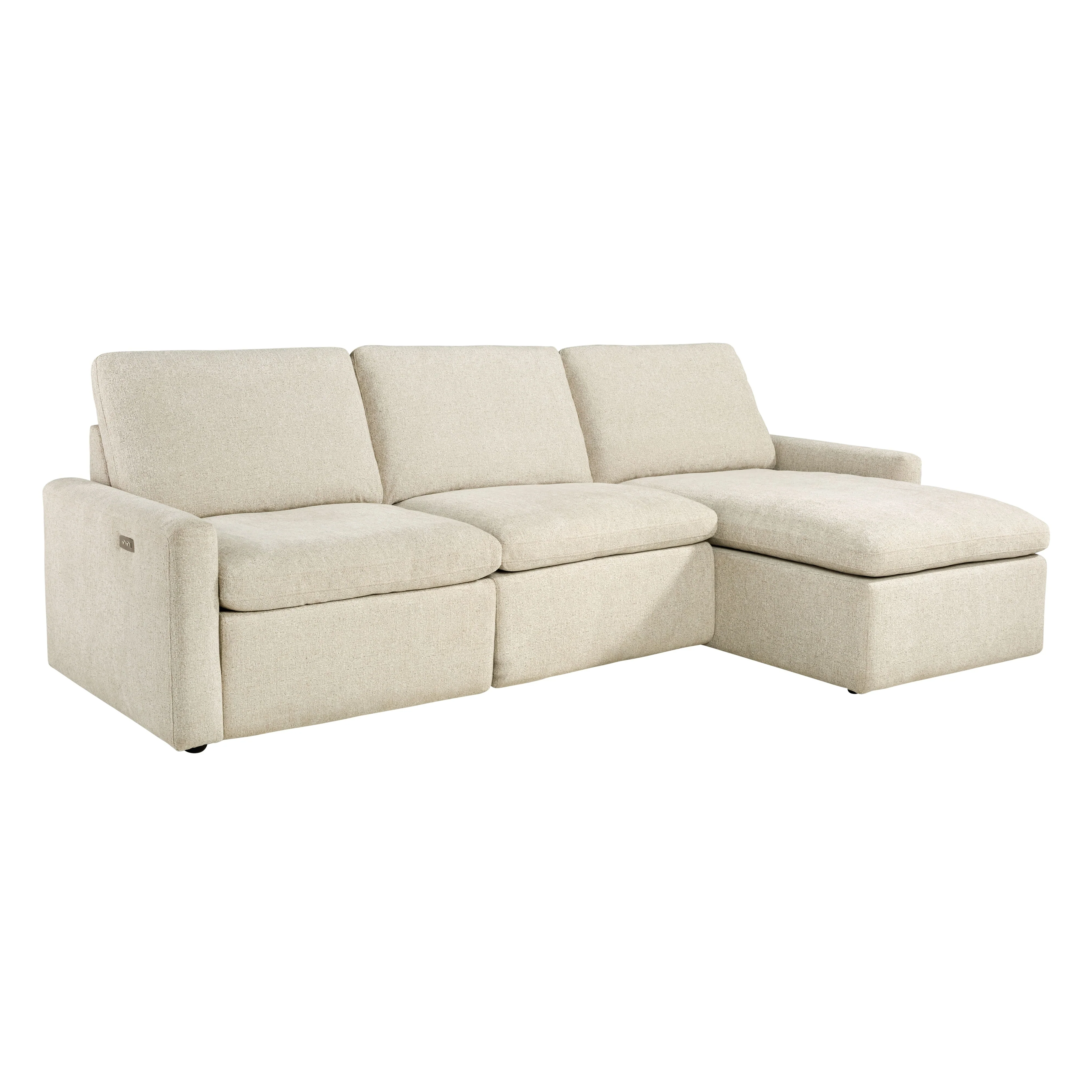 Hartsdale - Linen - Right Arm Facing Reclining Sofa Chaise 3 Pc Sectional