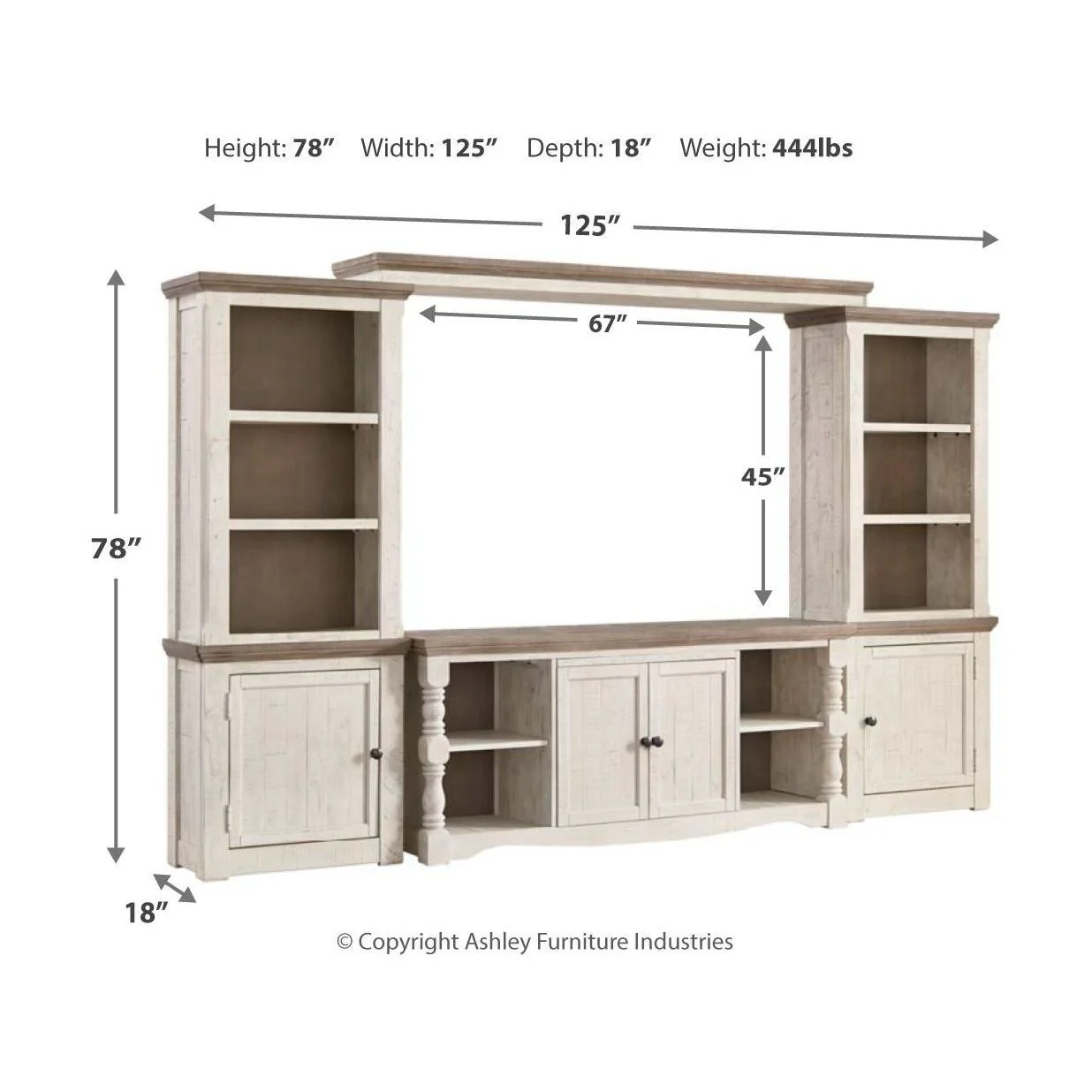 Havalance - Two-tone - 4 Pc. - Entertainment Center - 67" Tv Stand - Image 3