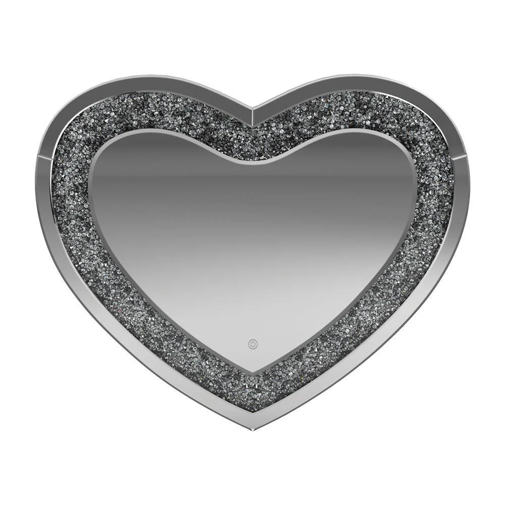 Heart Shape Wall Mirror - Gray - Image 3