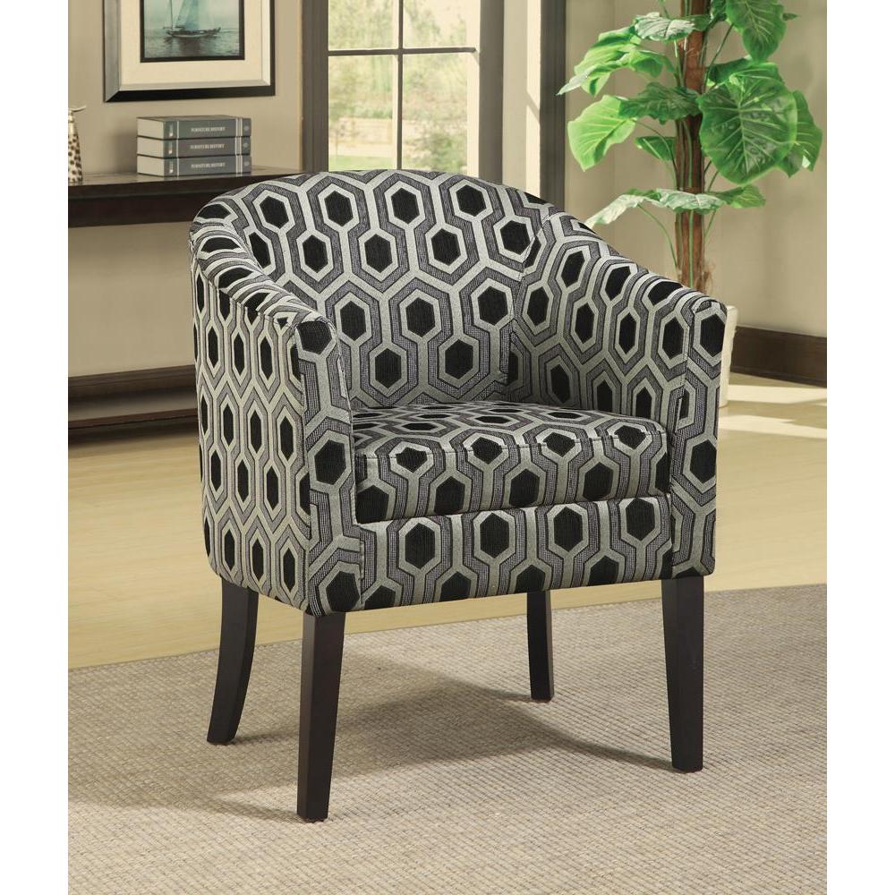 Hexagon - Patterned Accent Chair - Gray