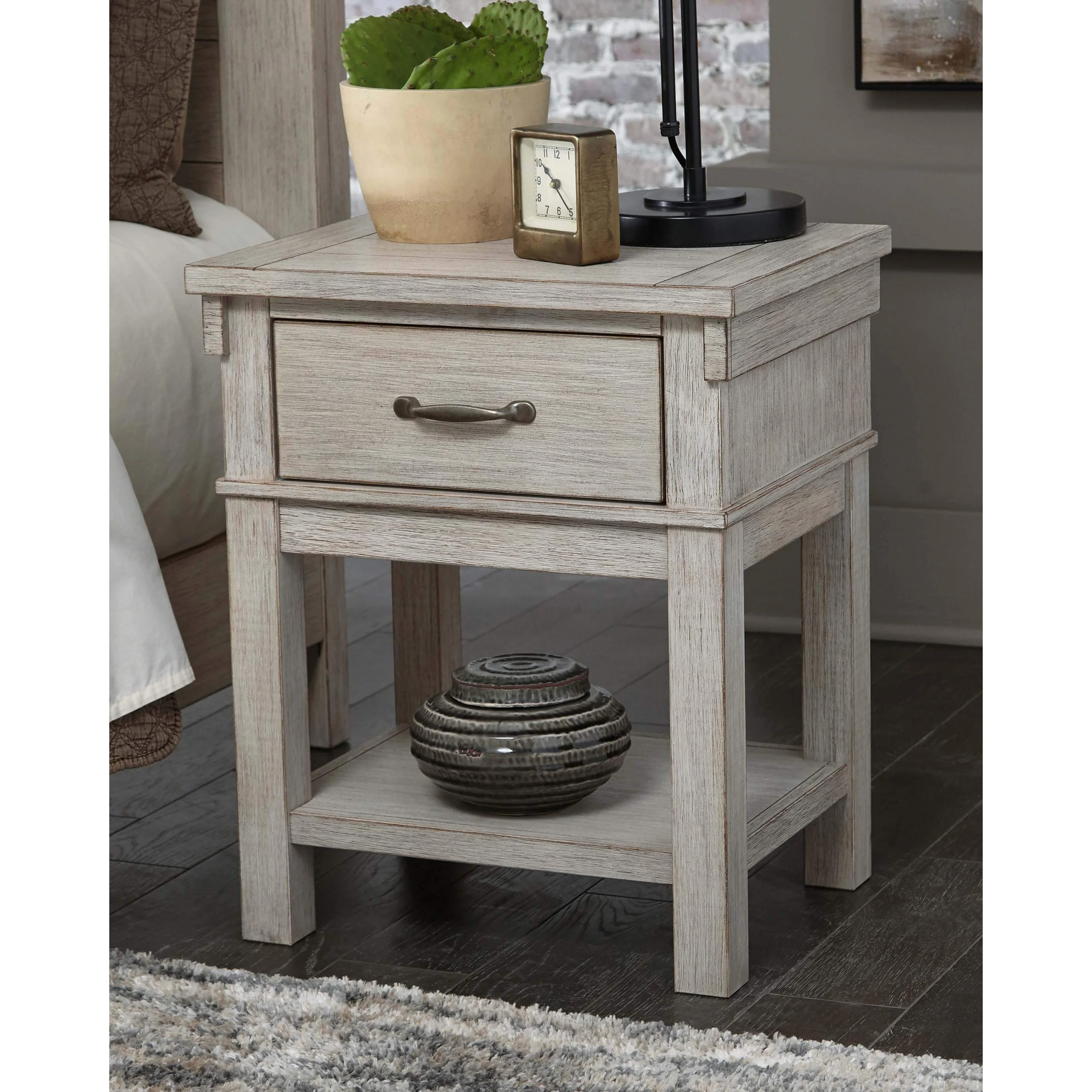 Hollentown - Whitewash - One Drawer Night Stand - Image 2