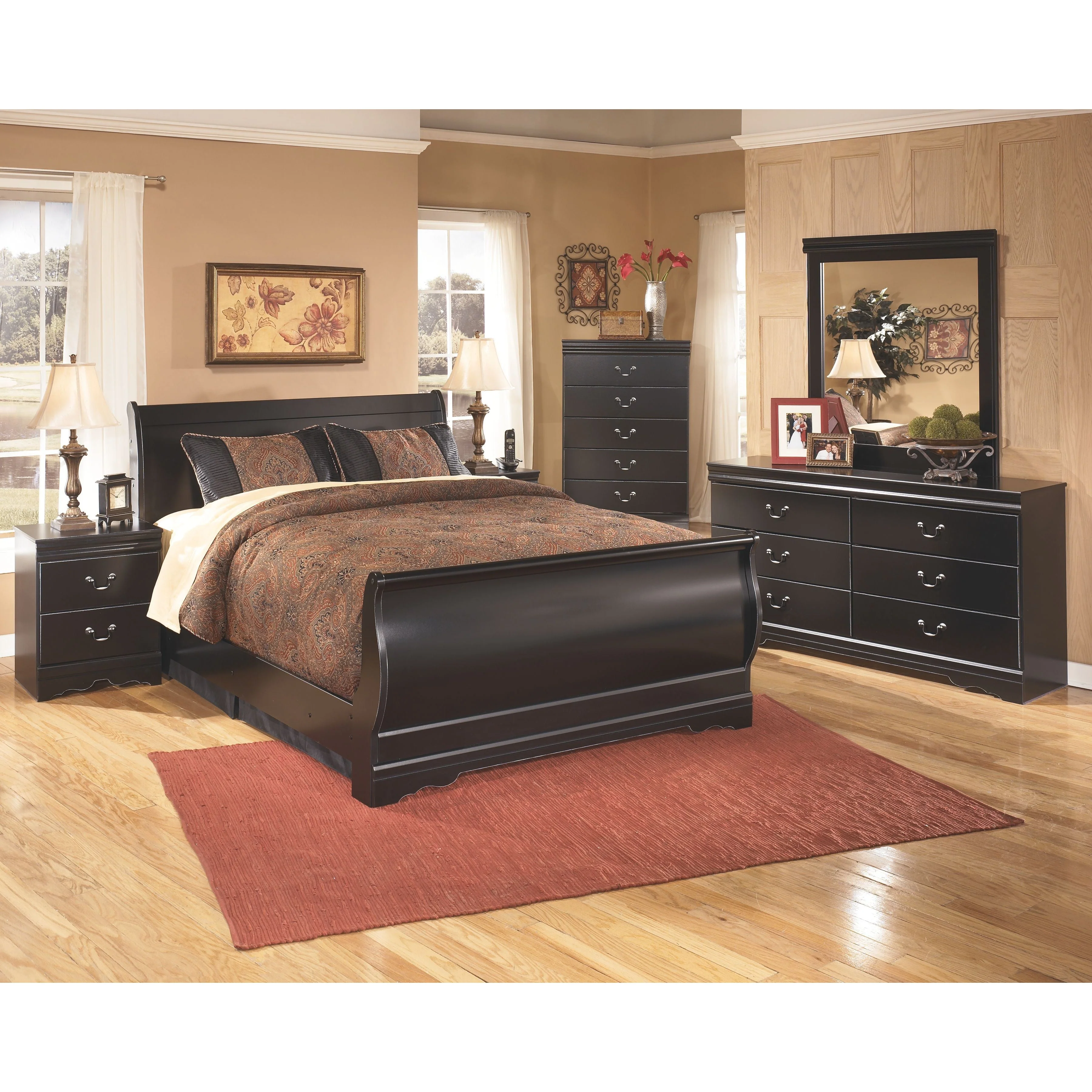 Huey - Black - Five Drawer Chest - Image 5