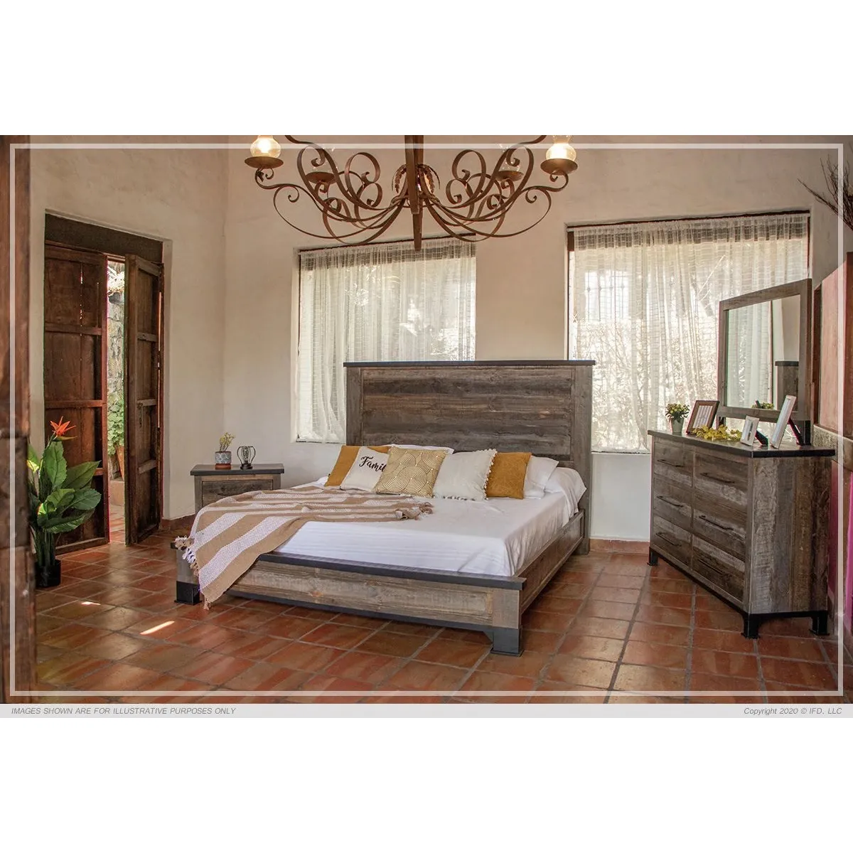 IFD Antique Gray Bedframe in King - Image 6