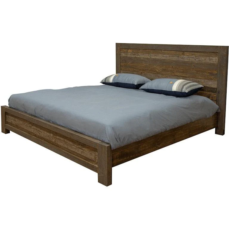 IFD Loft Brown Platform Panel Bed in King