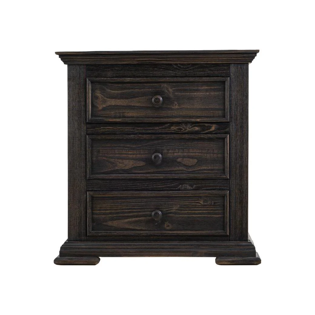 IFD Terra Dark 3 Drawer Nightstnd in Black
