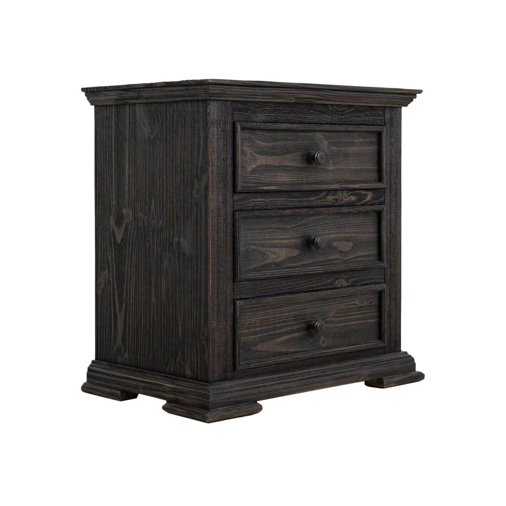 IFD Terra Dark 3 Drawer Nightstnd in Black - Image 2