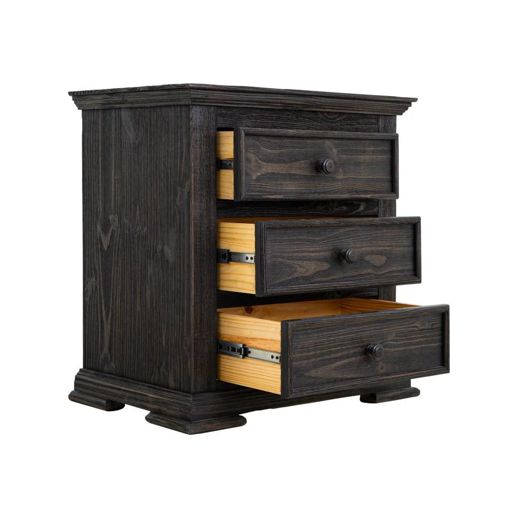 IFD Terra Dark 3 Drawer Nightstnd in Black - Image 3