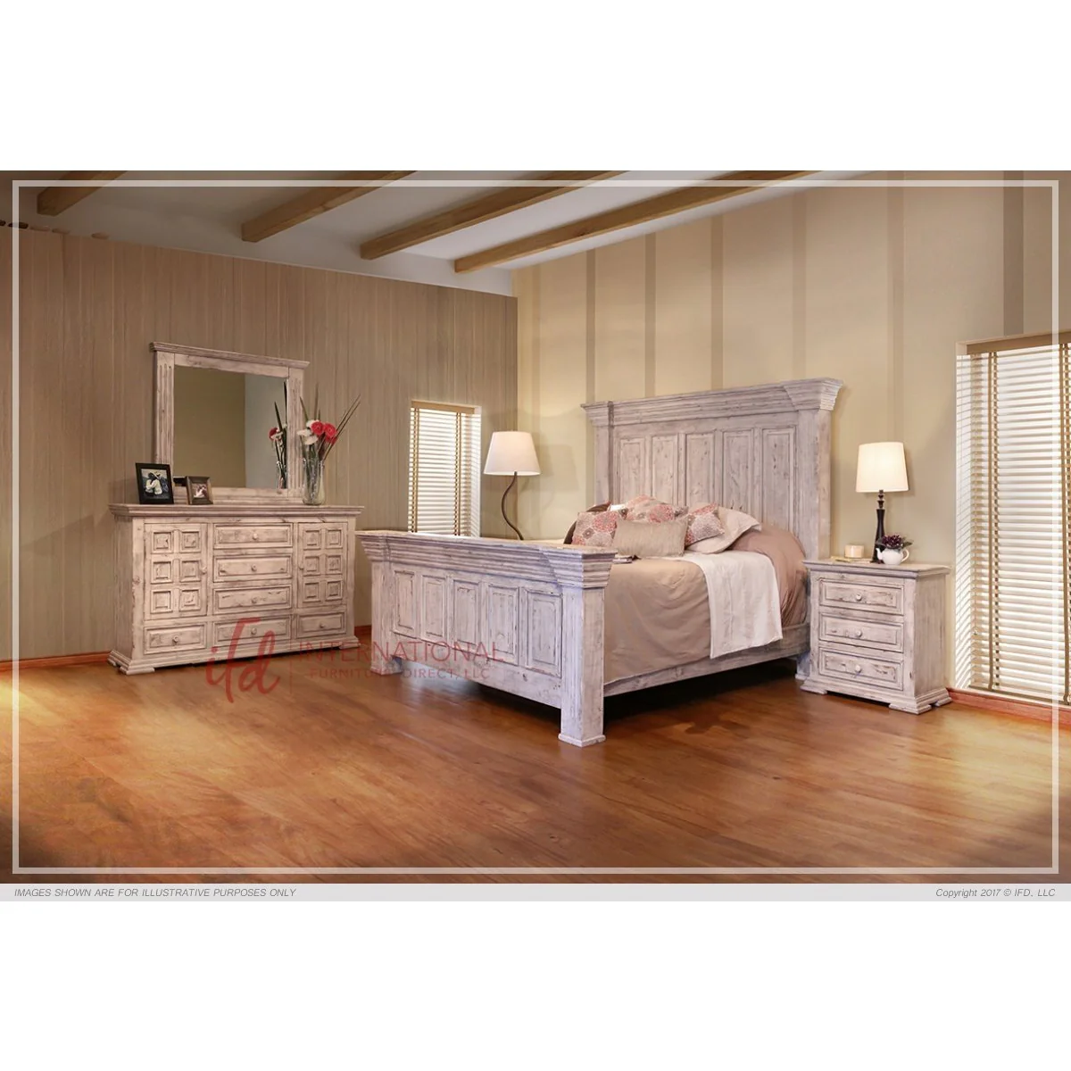 IFD Terra White Dresser and Mirror Set - Image 2