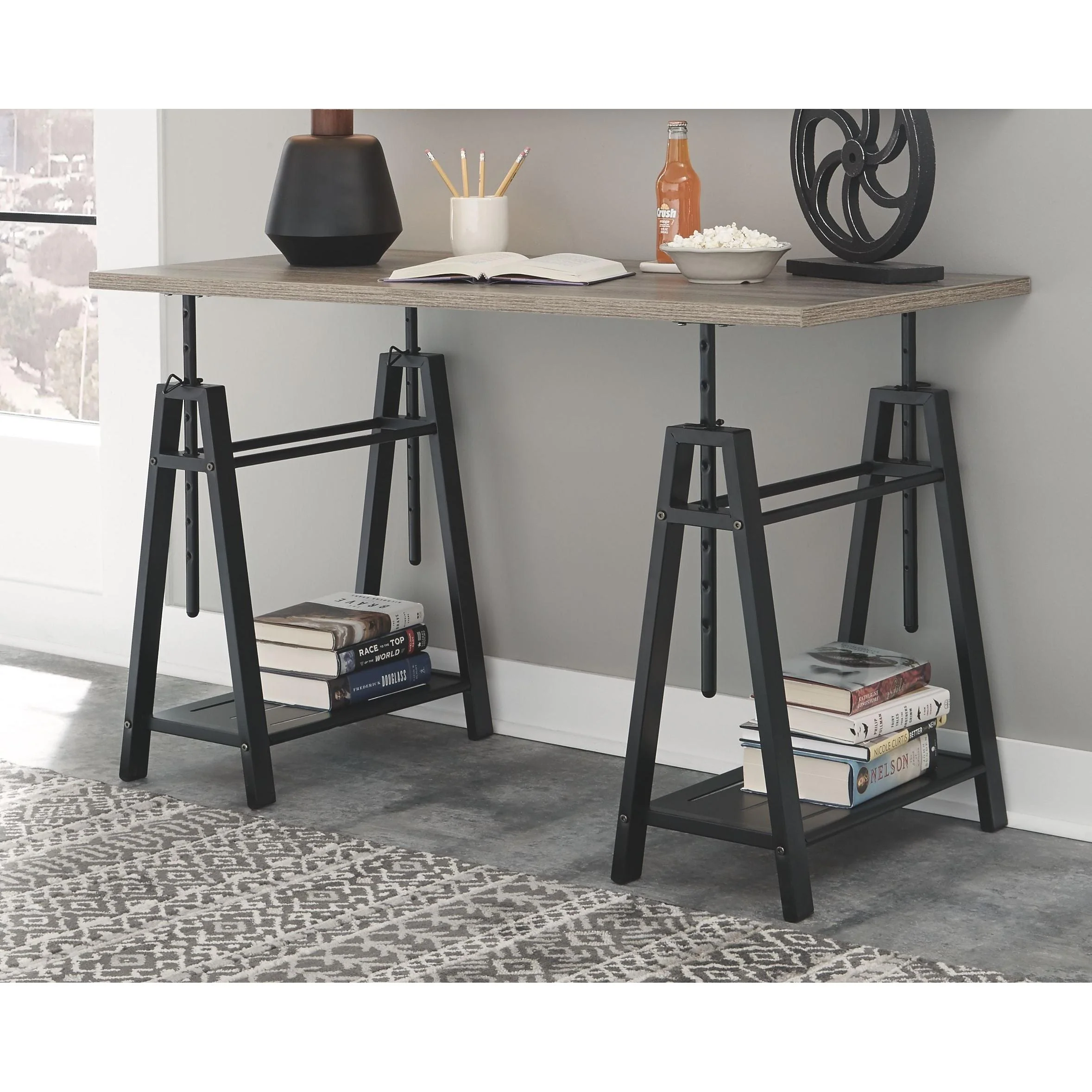 Irene - Light Brown - Adjustable Height Desk - Image 11