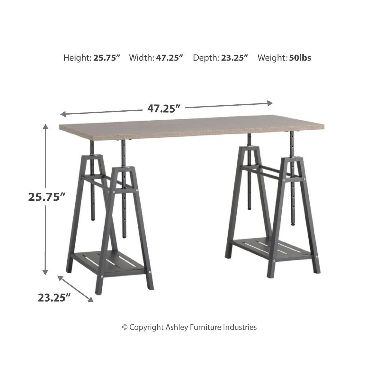 Irene - Light Brown - Adjustable Height Desk - Image 13