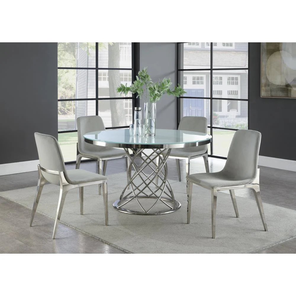 Irene - Upholstered Side Chair - Pearl Silver - Image 2