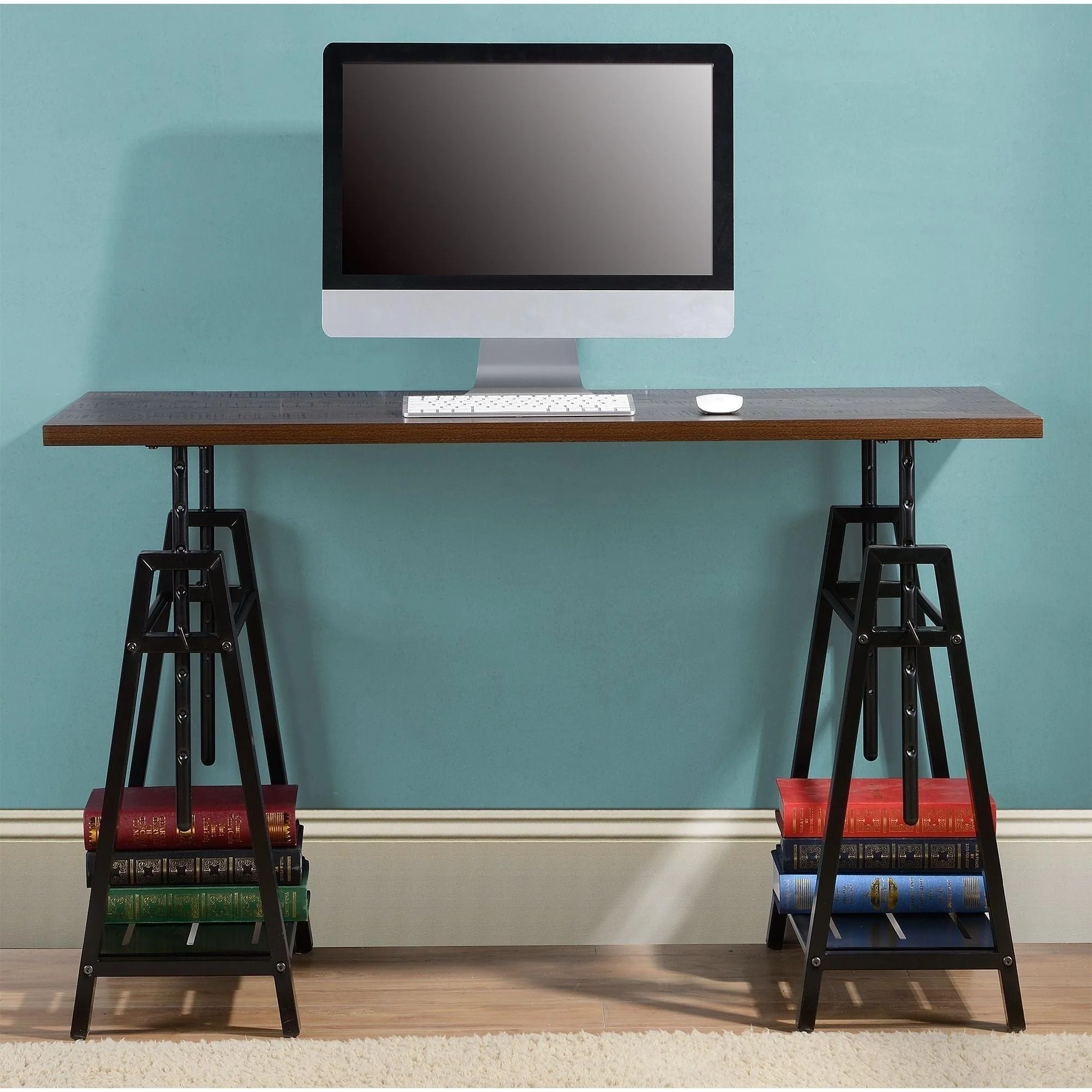 Irene - Warm Brown/black - Adjustable Height Desk - Image 13