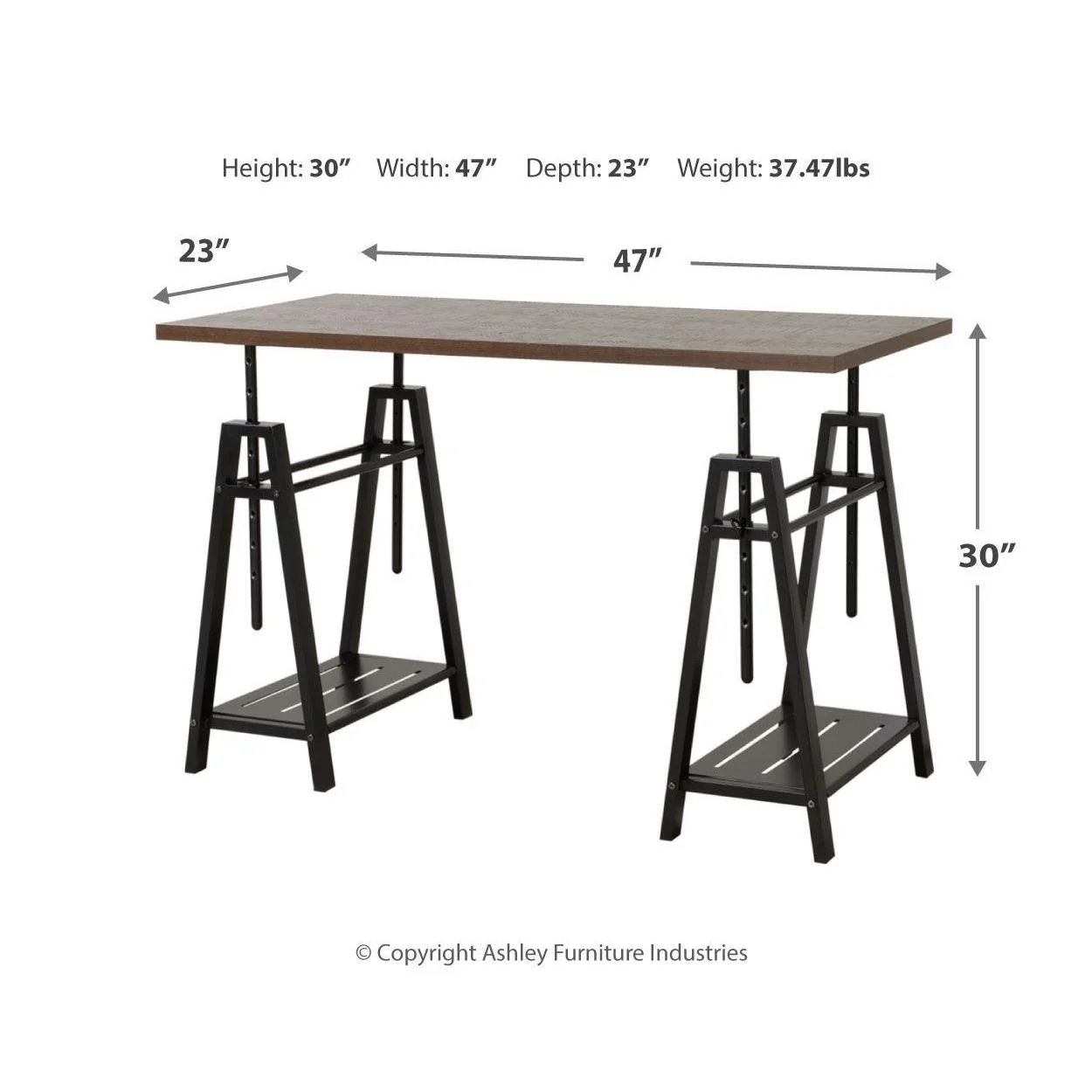 Irene - Warm Brown/black - Adjustable Height Desk - Image 21