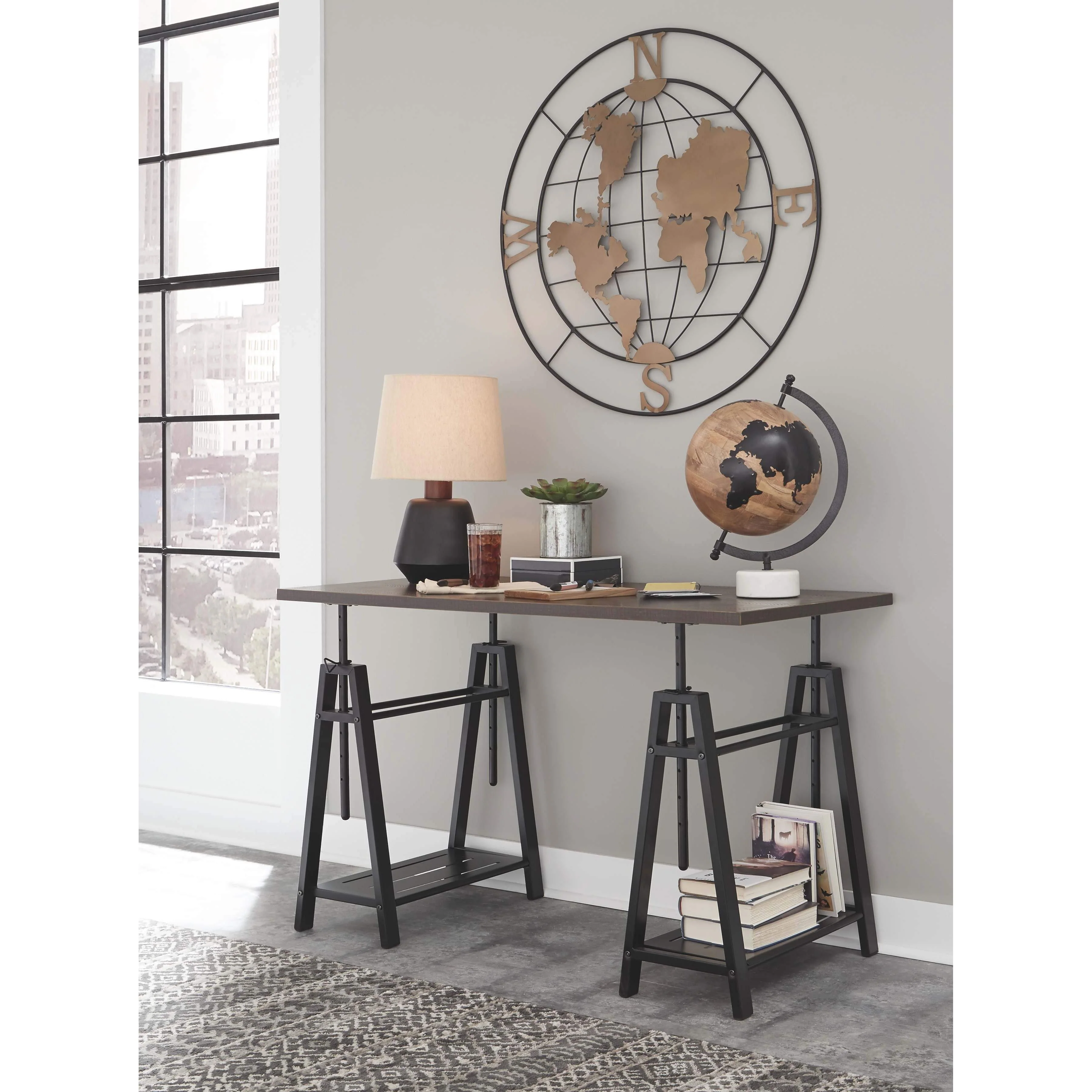 Irene - Warm Brown/black - Adjustable Height Desk - Image 25