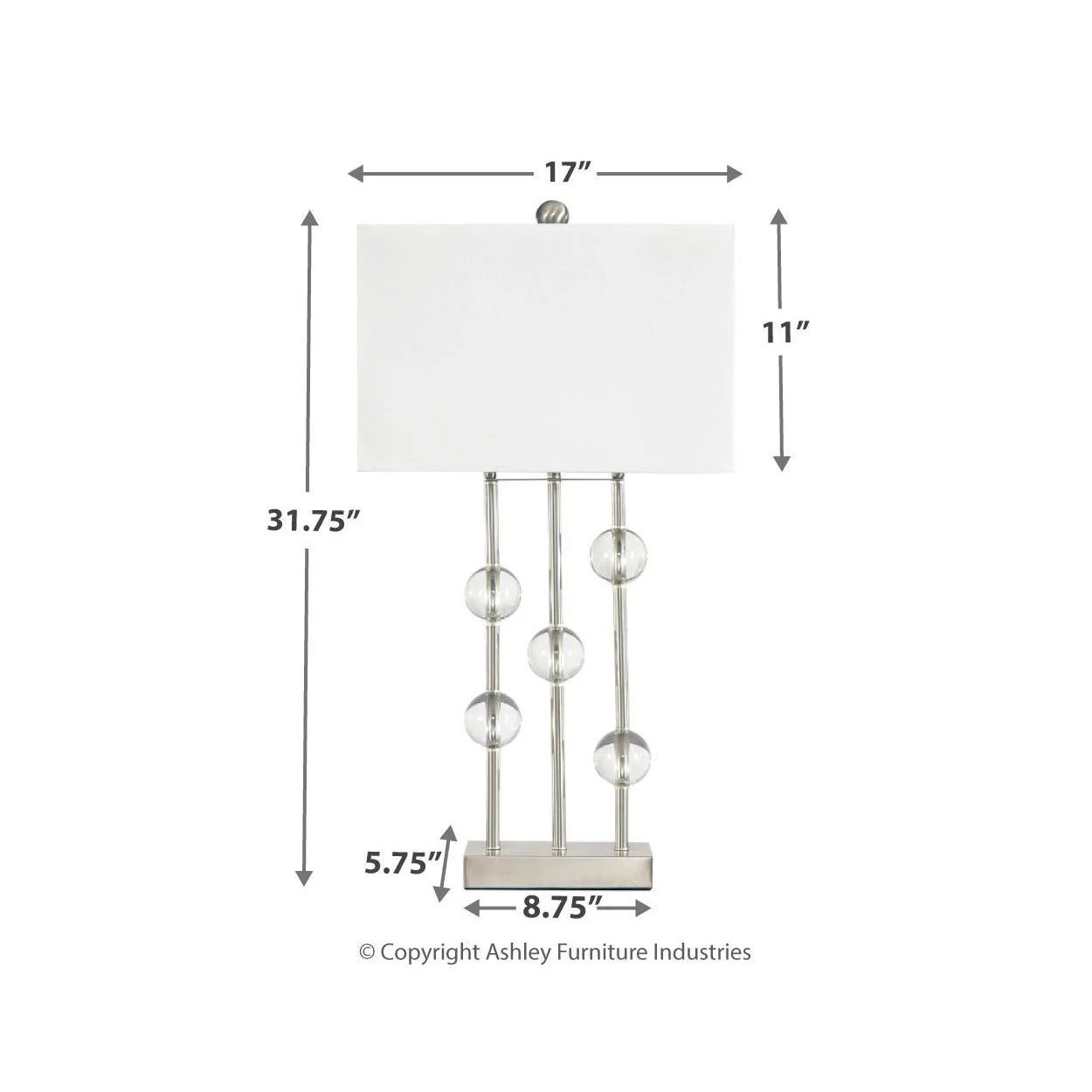Jaala - Pearl Silver Finish - Metal Lamp (1/cn) - Image 3