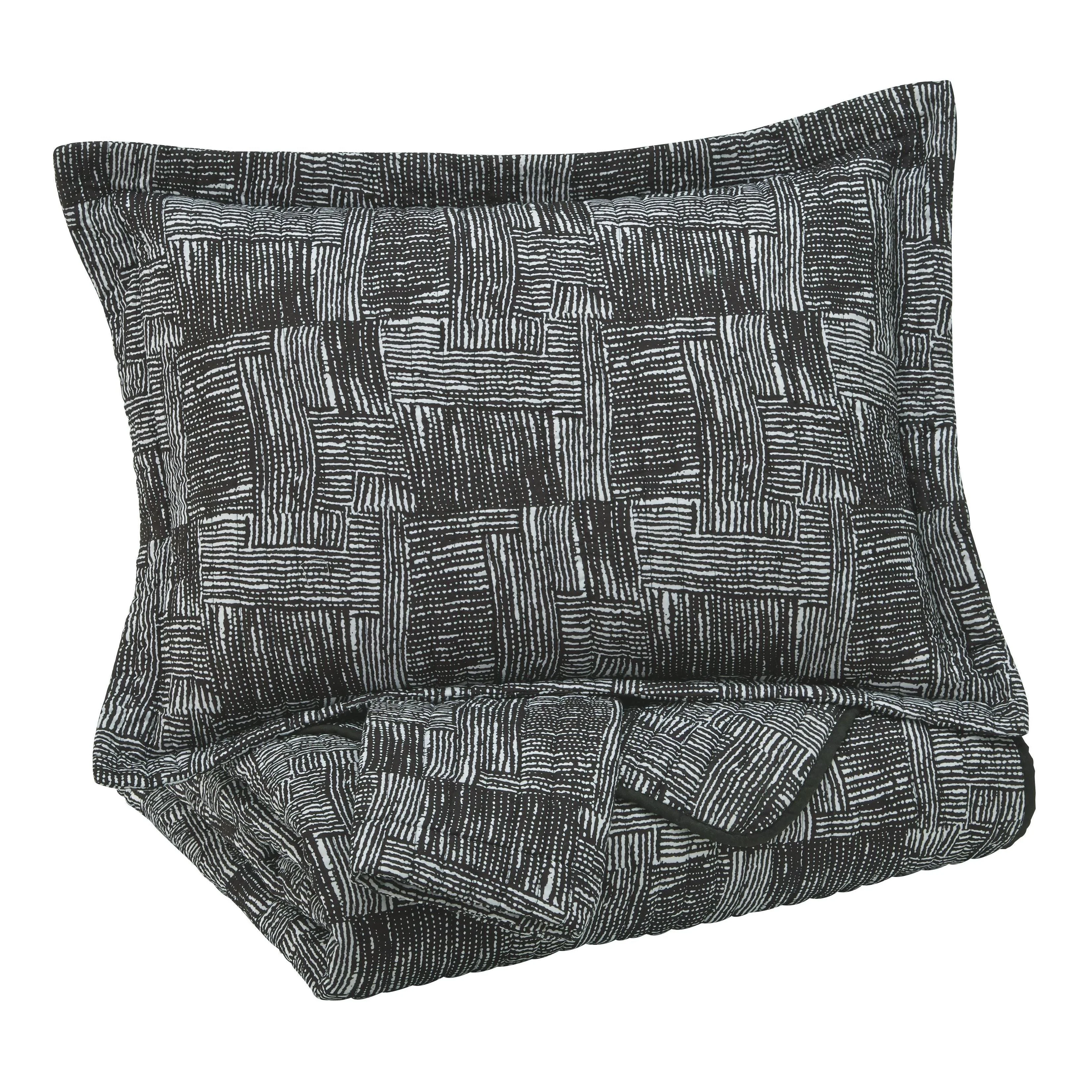 Jabesh - Black - Queen Quilt Set