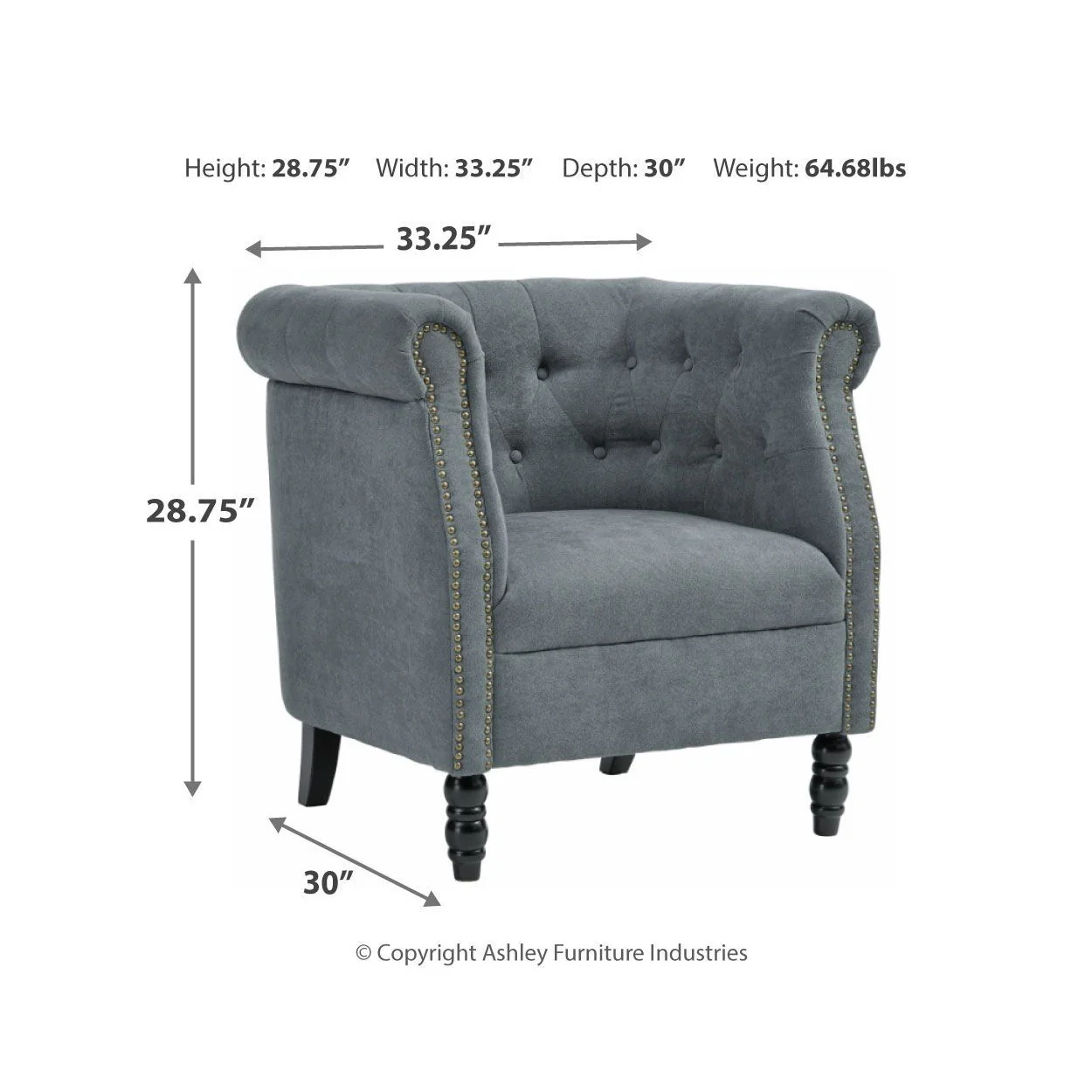 Jacquelyne - Slate Blue - Accent Chair - Image 4