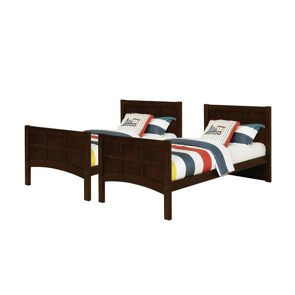 Jasper - Twin Over Twin Bunk Bed With Ladder - Brown - Image 2