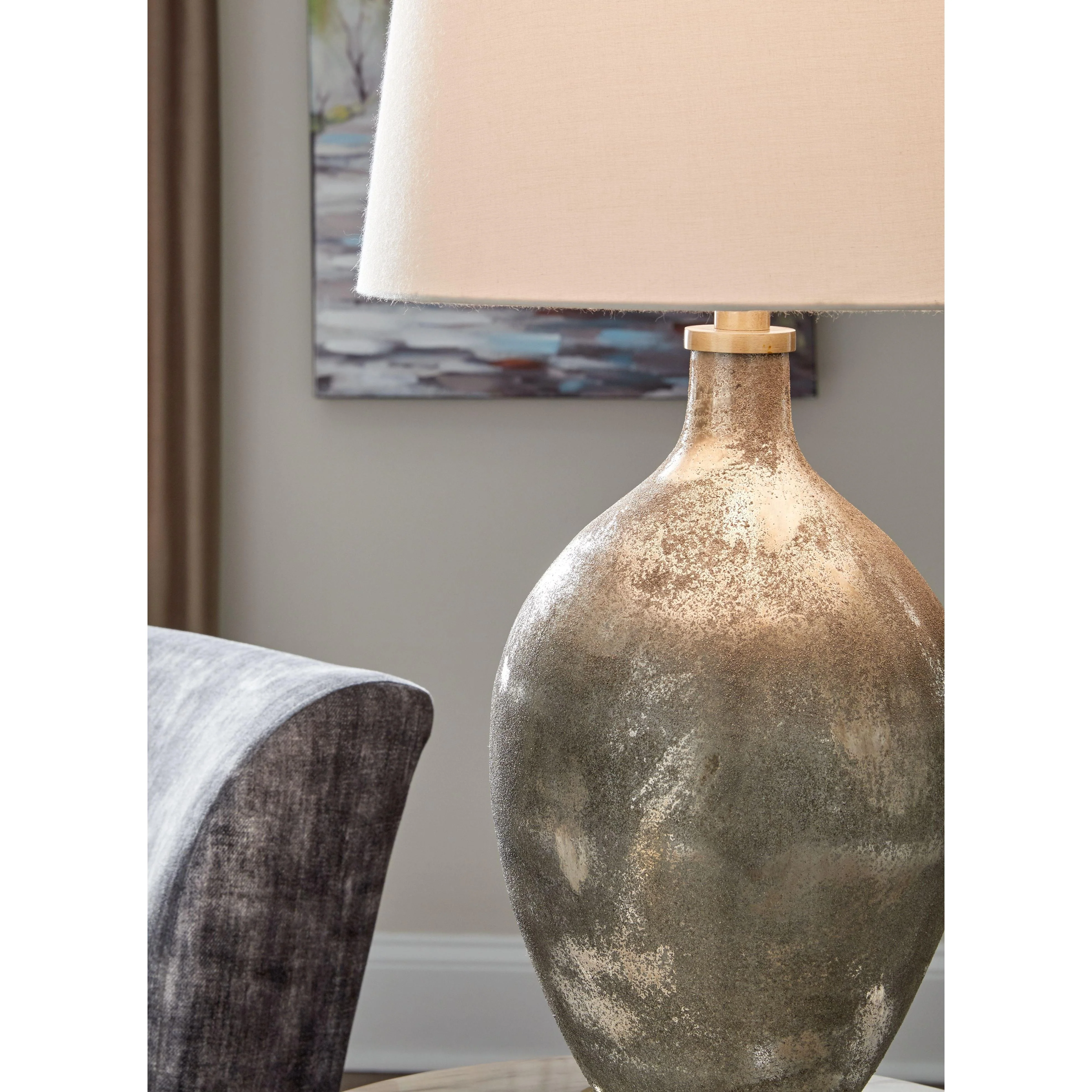 Jemarie - Gray/gold Finish - Glass Table Lamp (1/cn) - Image 3