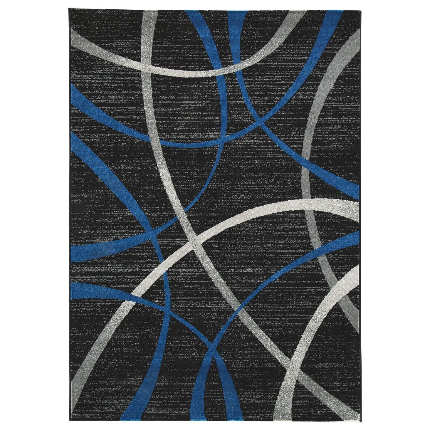 Jenue - Black/gray/blue - Large Rug