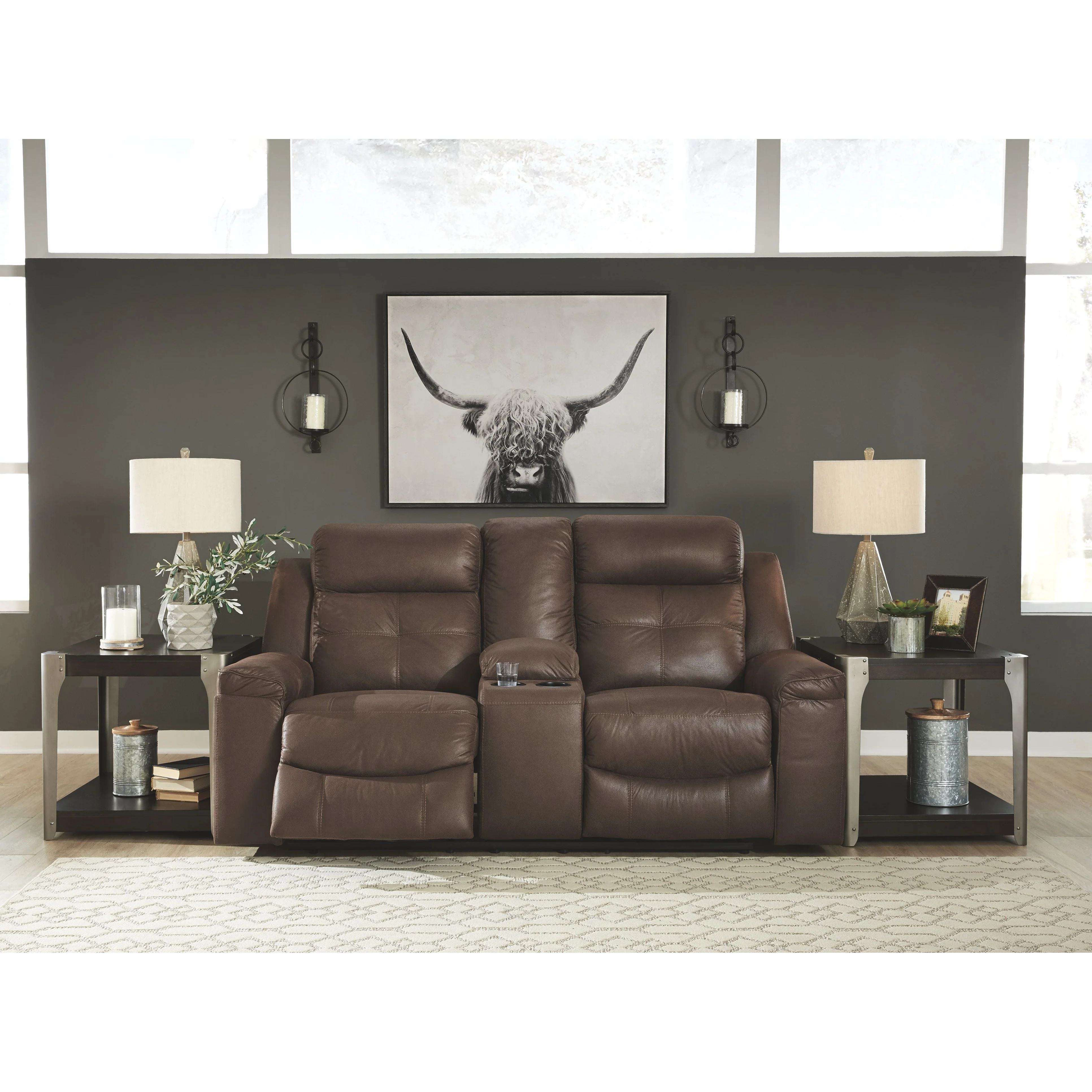 Jesolo - Coffee - Dbl Rec Loveseat W/console - Image 11