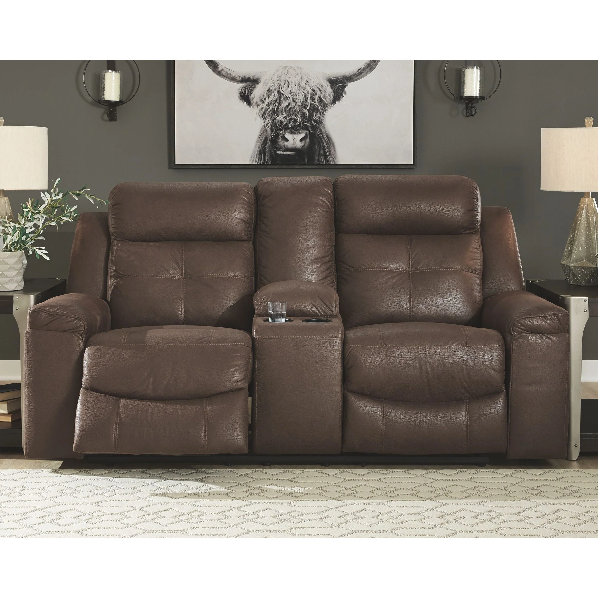 Jesolo - Coffee - Dbl Rec Loveseat W/console - Image 2