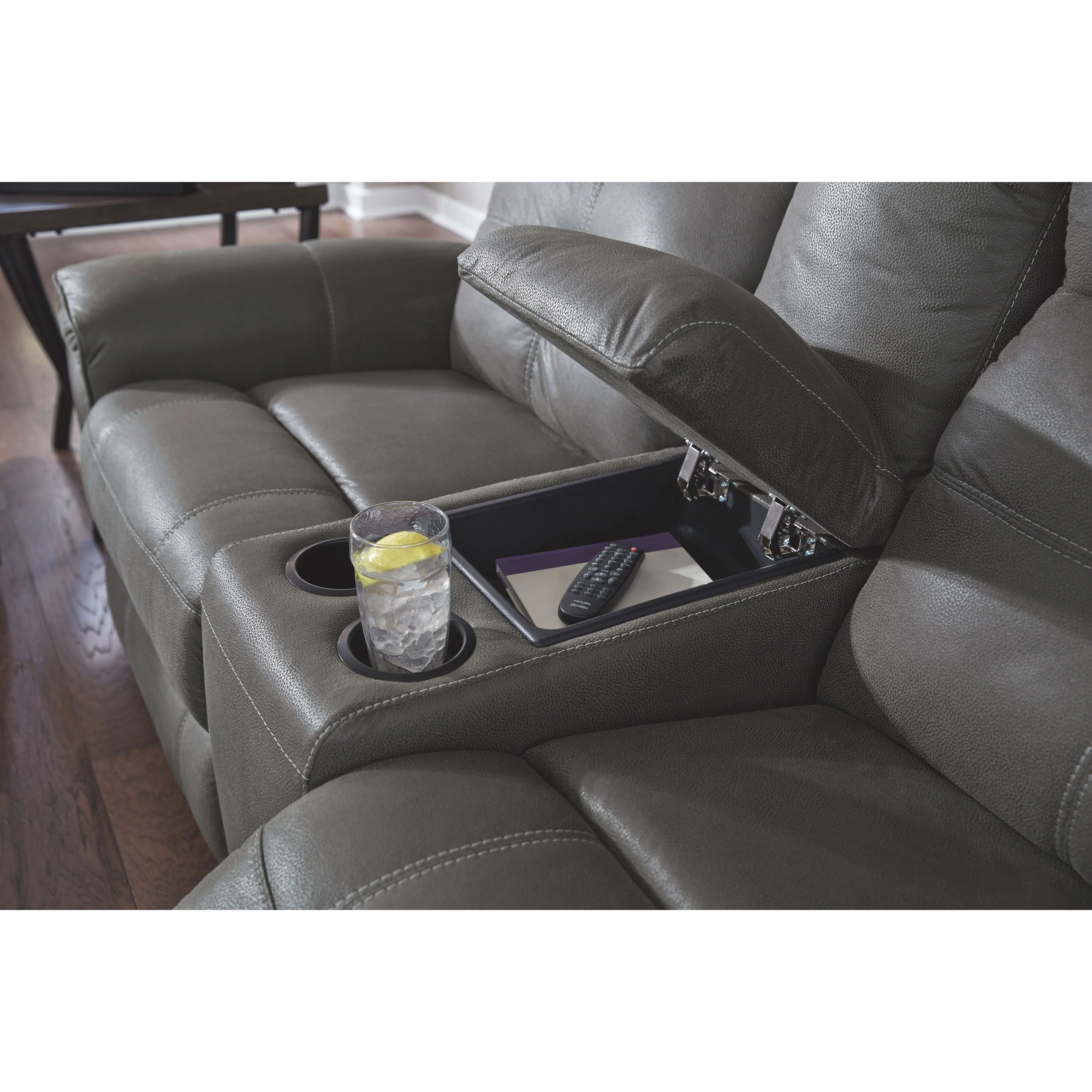 Jesolo - Dark Gray - Dbl Rec Loveseat W/console - Image 12