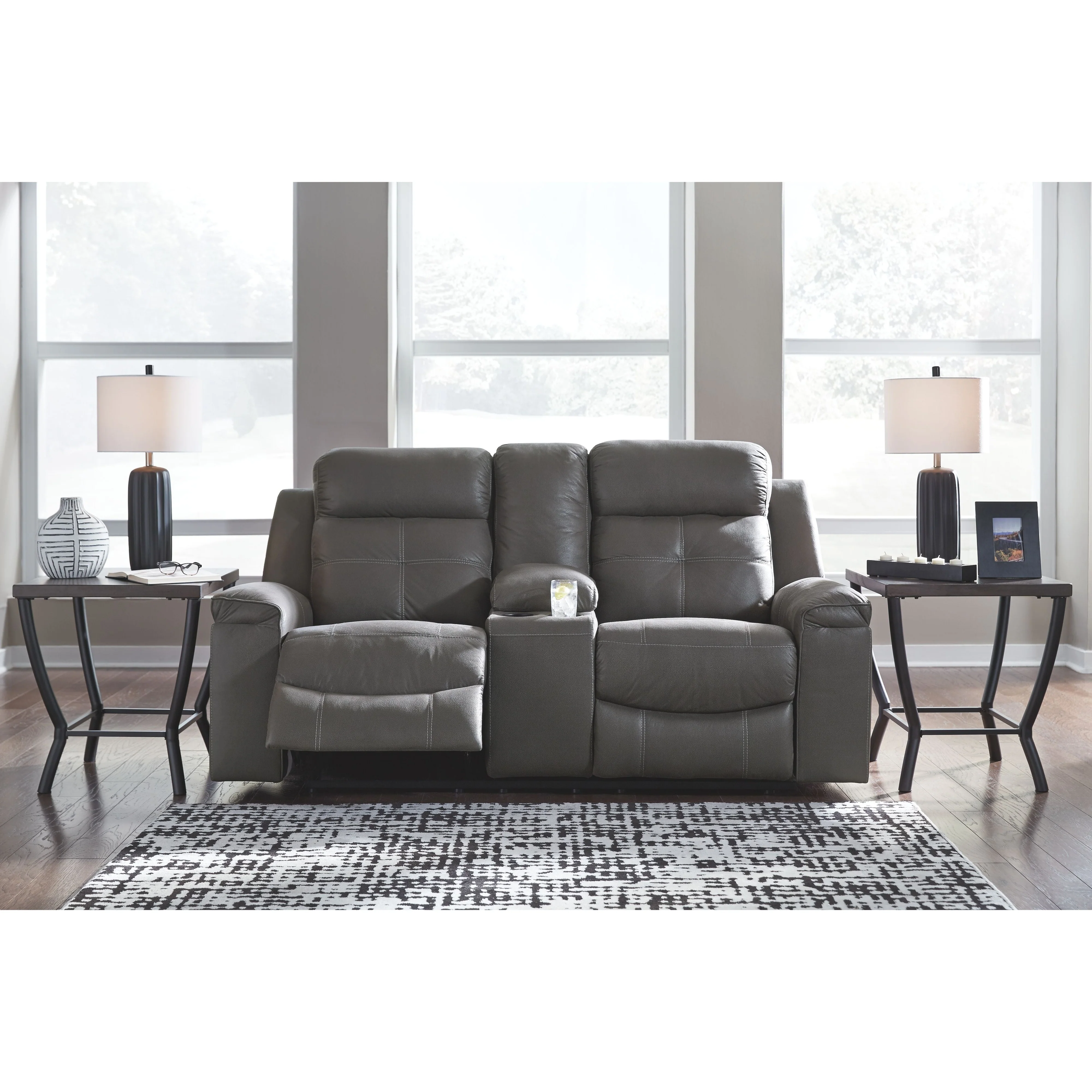 Jesolo - Dark Gray - Dbl Rec Loveseat W/console - Image 7