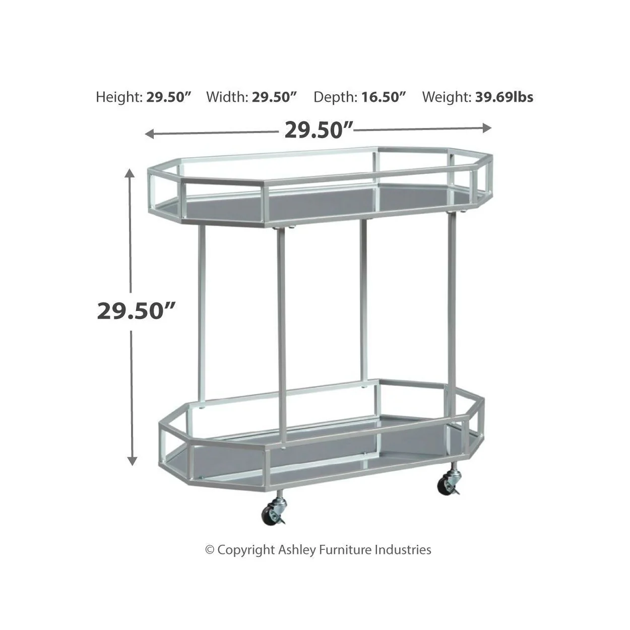 Kadinburg - Silver Finish - Bar Cart - Image 4