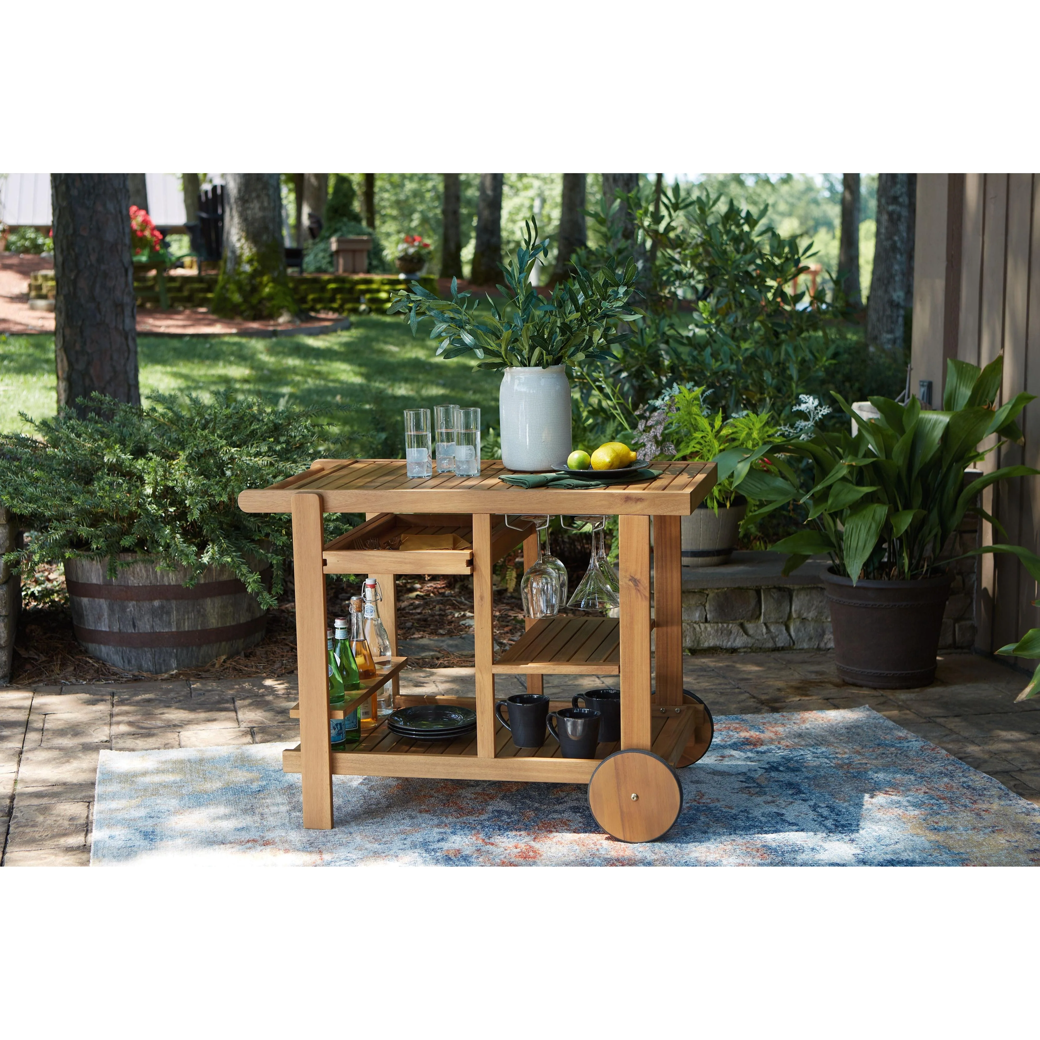Kailani - Light Brown - Serving Cart - Image 2