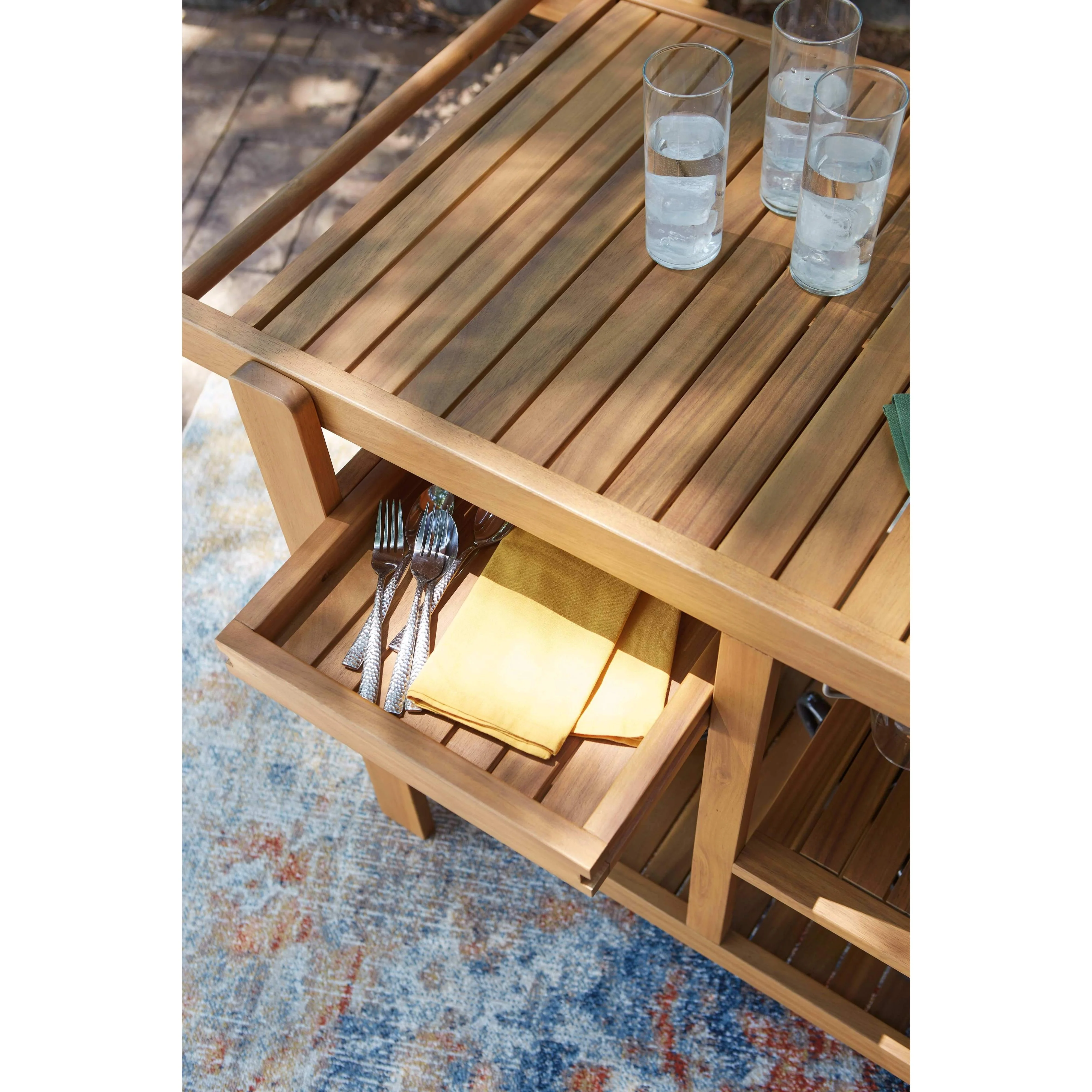 Kailani - Light Brown - Serving Cart - Image 8