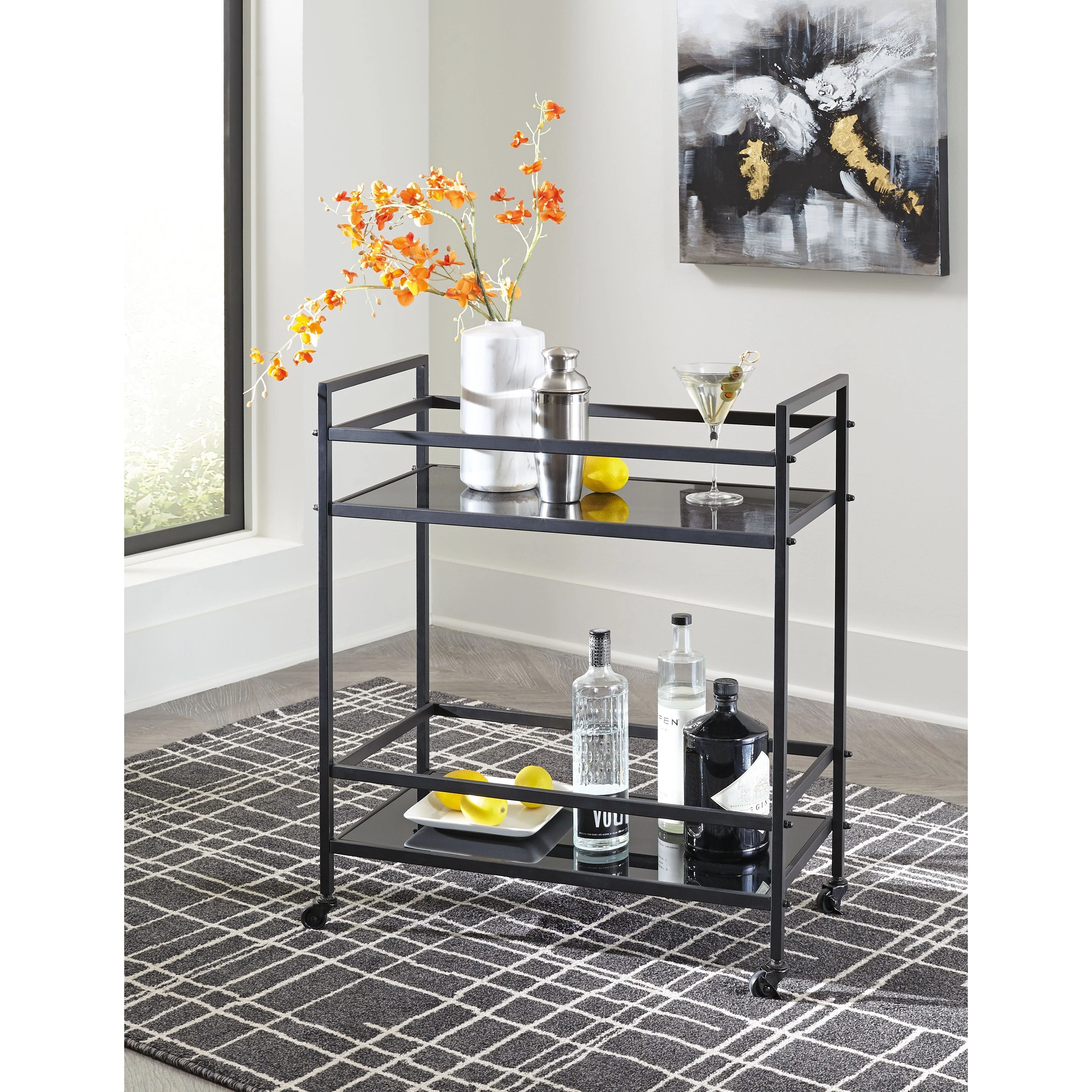 Kailman - Black - Bar Cart - Image 2