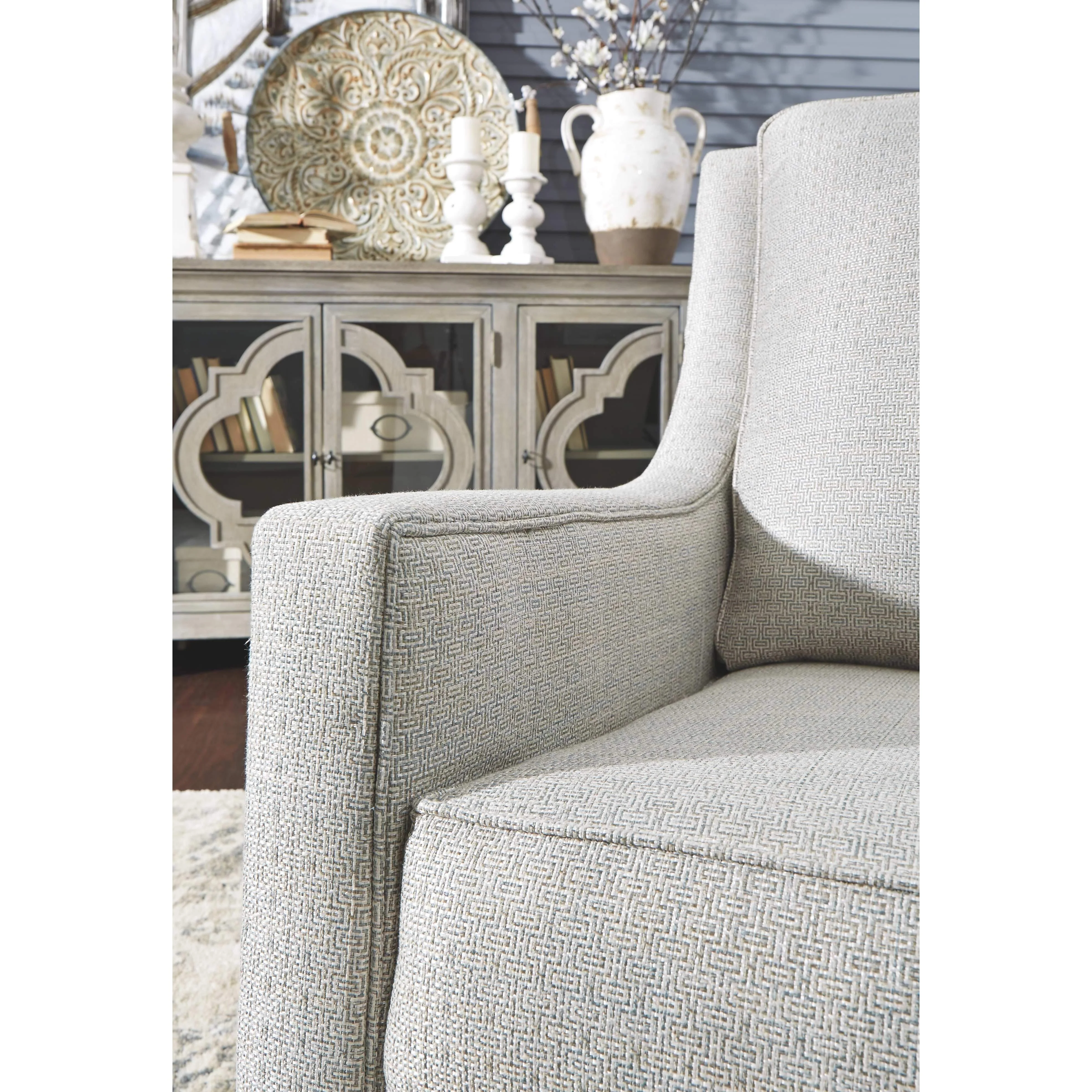 Kambria - Frost - Swivel Glider Accent Chair - Image 5