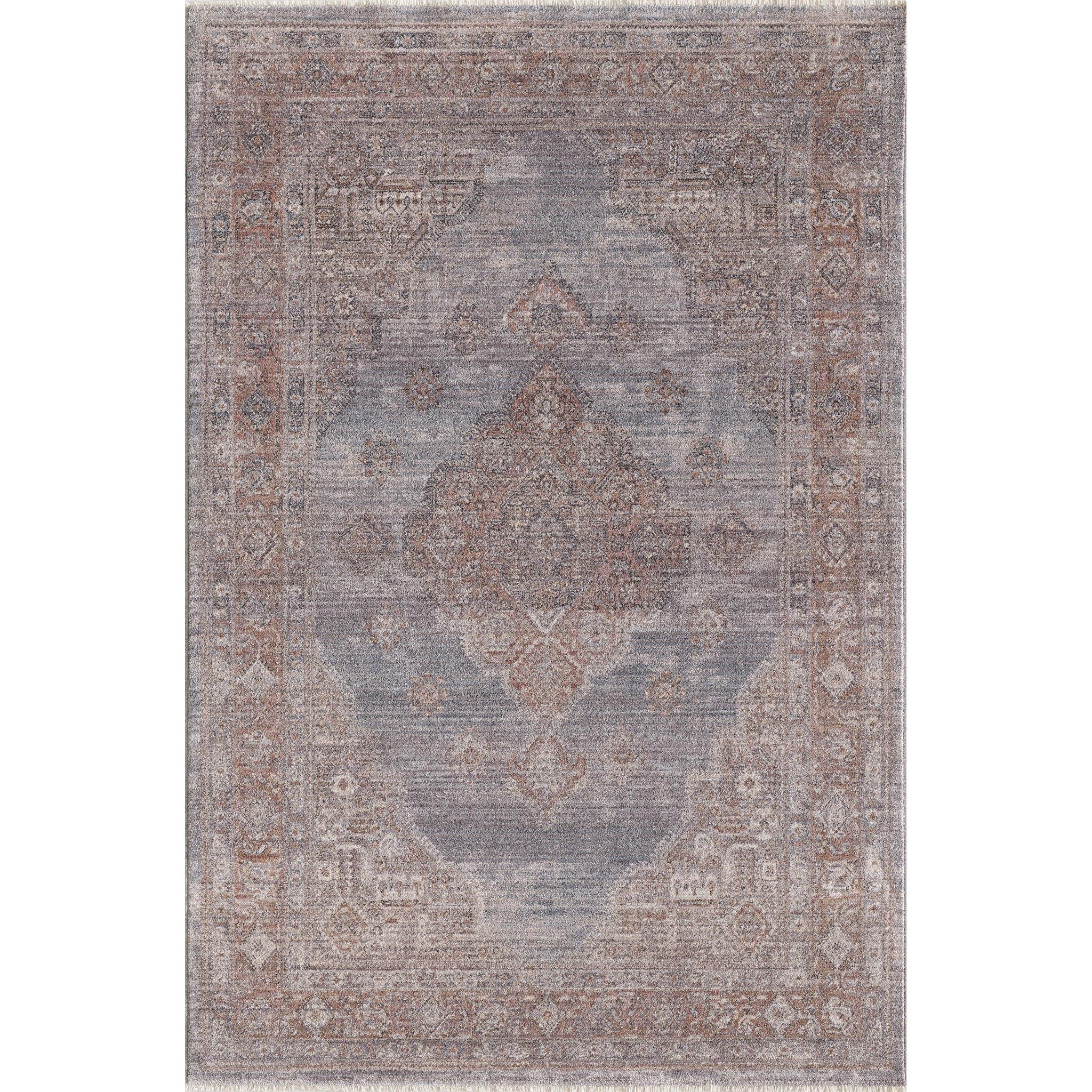 KAS Adele Grey Blush Medallion Area Rug 5'x7'8"