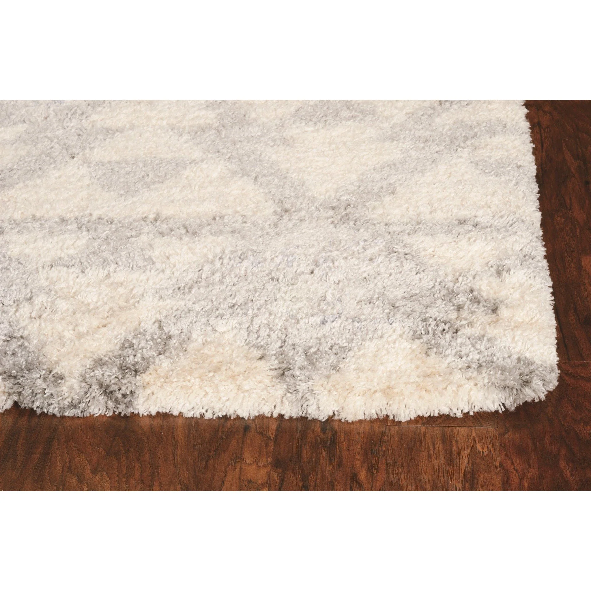 KAS Merino Ivory/Grey Southern 7'10"x9'10" Shag Rug - Image 2