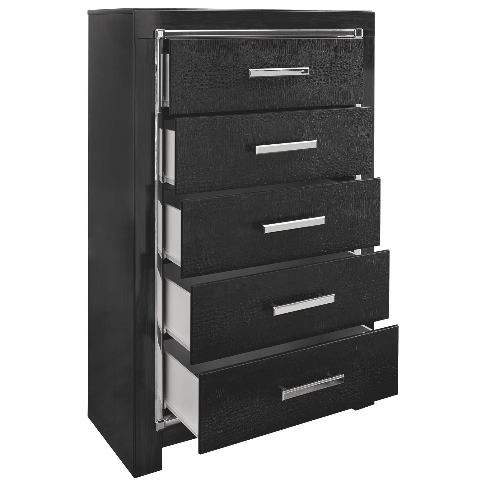 Kaydell - Black - Five Drawer Chest - Image 3