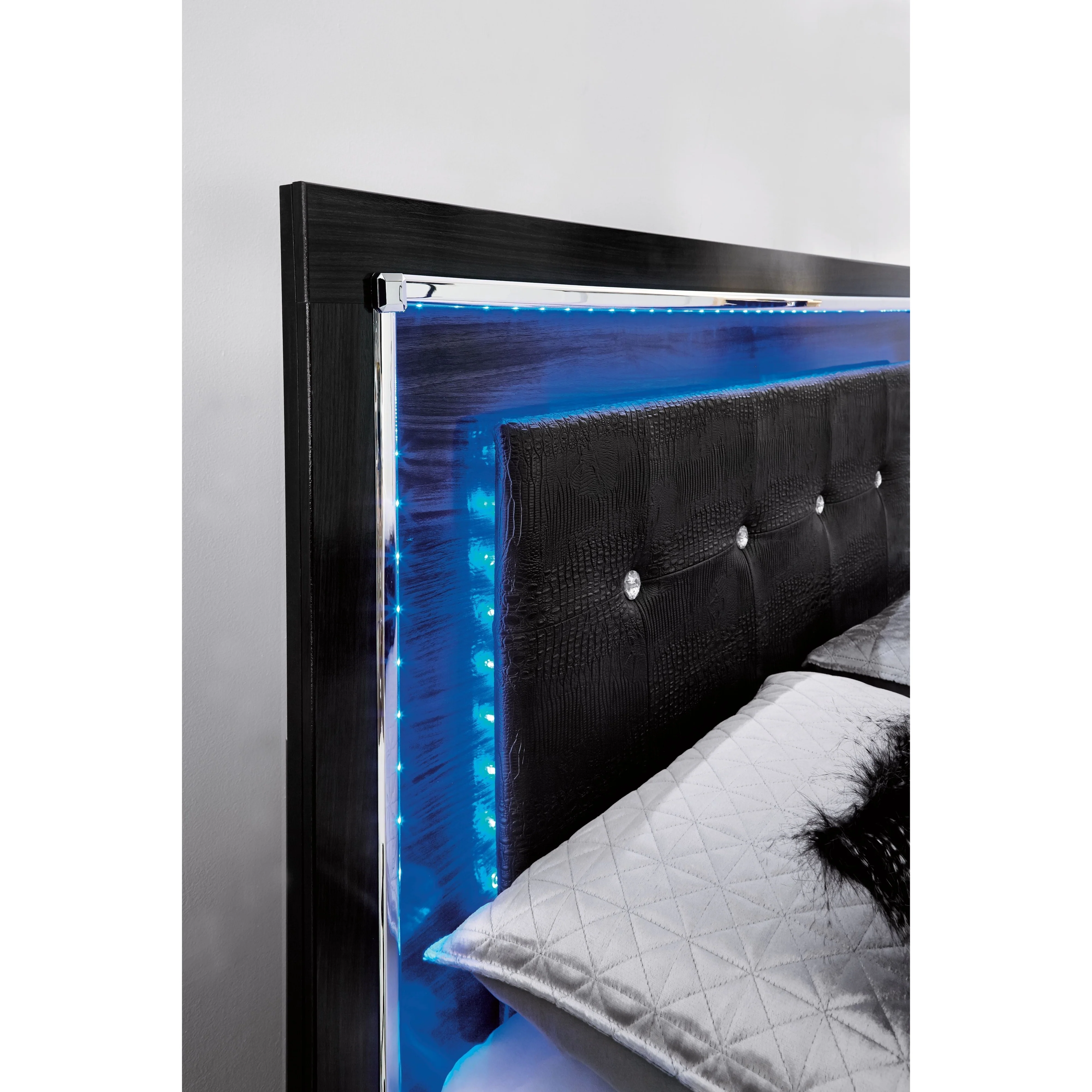 Ashley Kaydell Black Upholstered Panel Bed, Roll Slats in King - Image 15