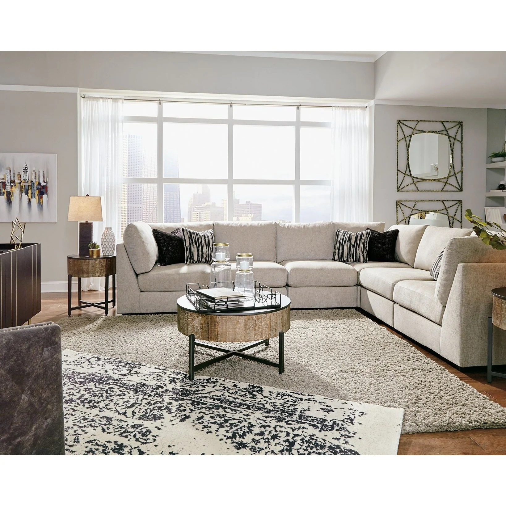 Kellway - Bisque - Wedge 6 Pc Sectional - Image 2