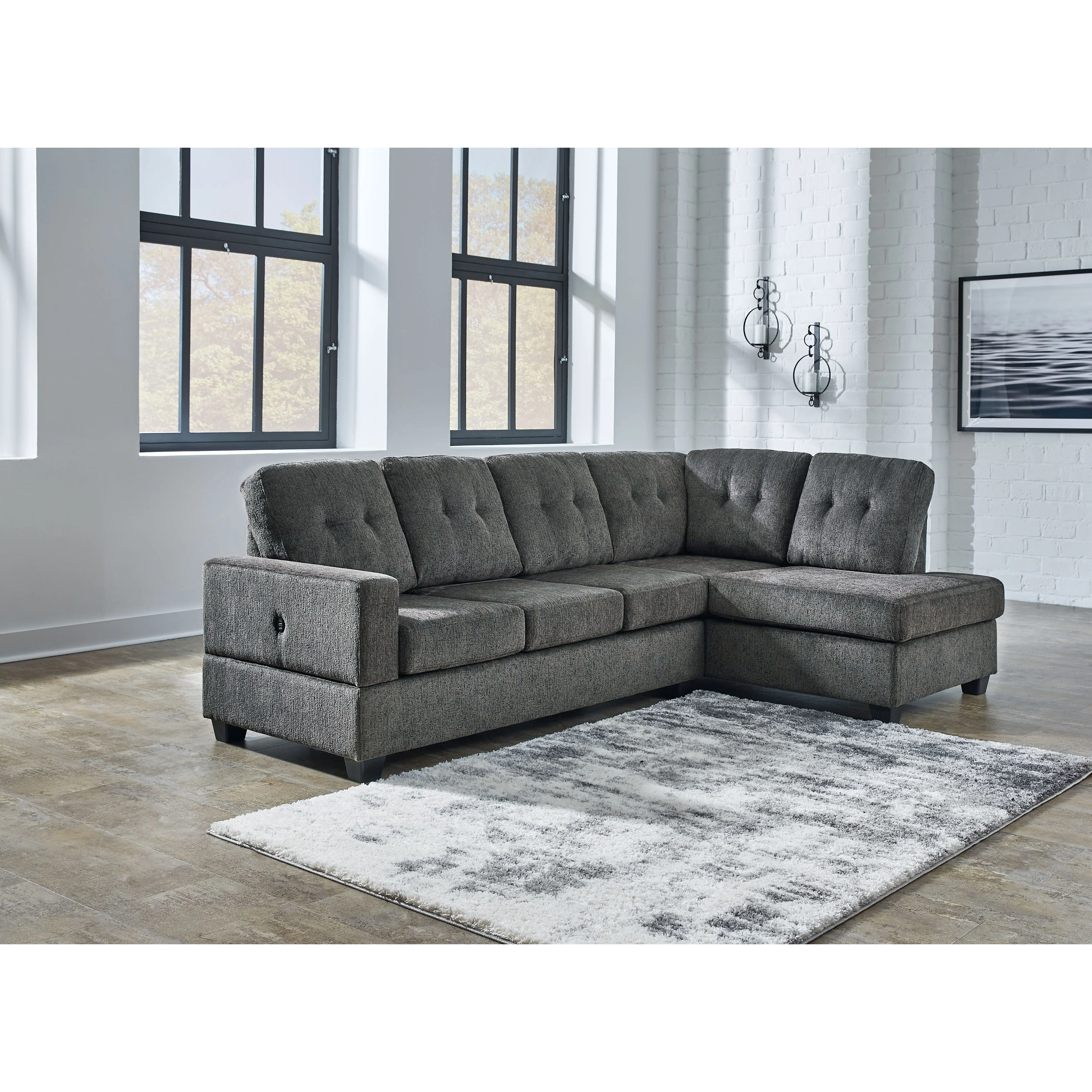Kitler - Smoke - Chaise Sectional 2 Pc - Image 8