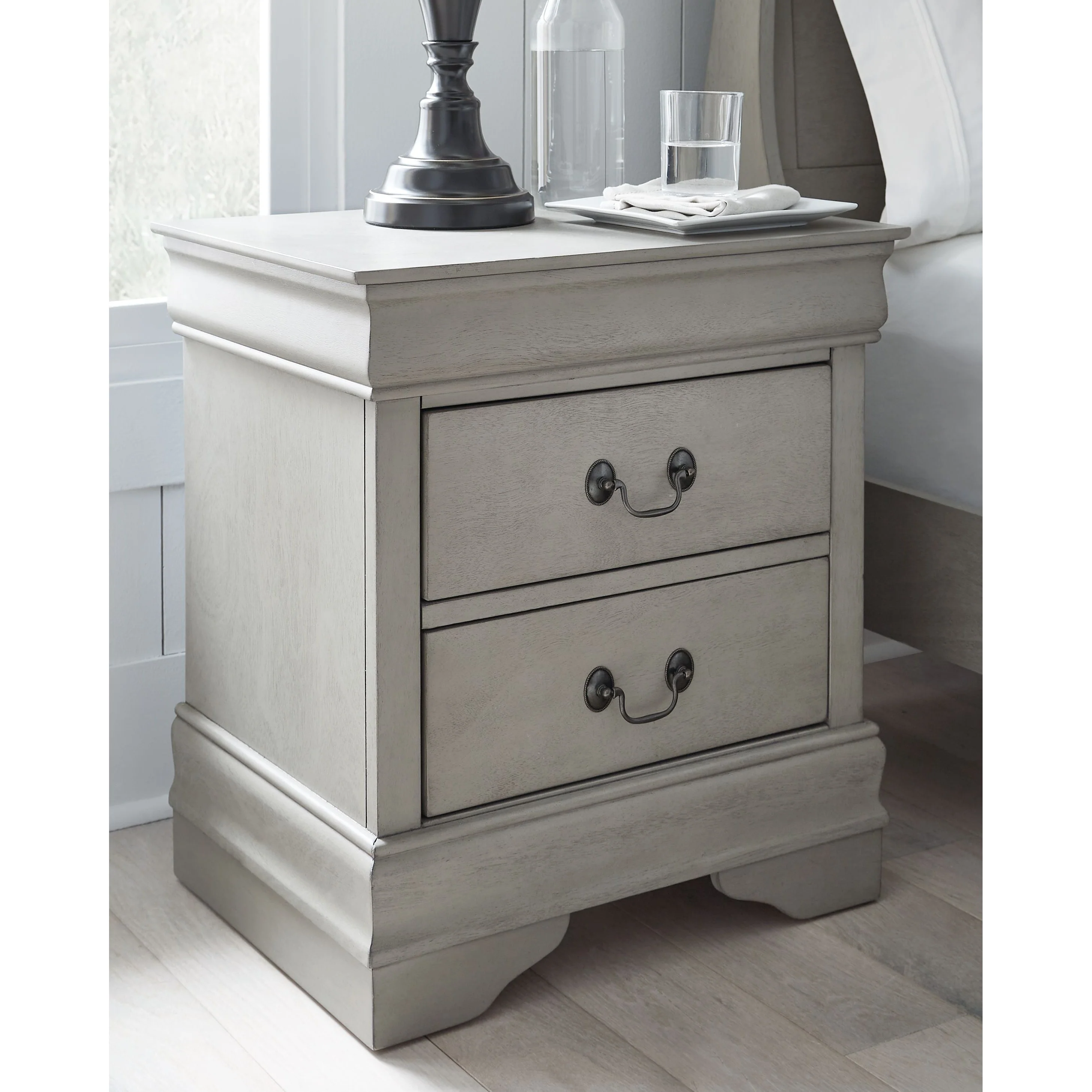 Kordasky - Gray - Two Drawer Night Stand - Image 2