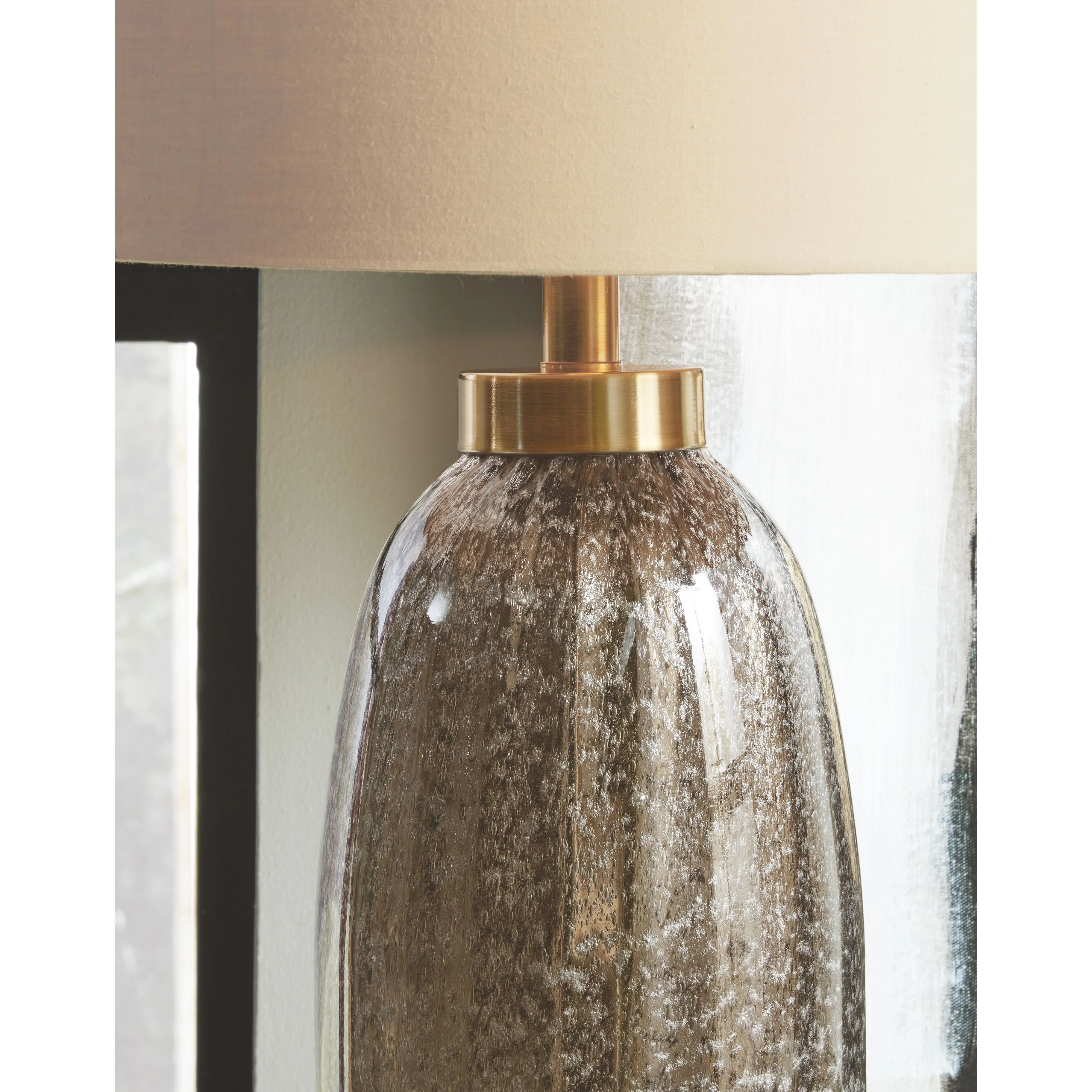Aaronby - Taupe - Glass Table Lamp - Image 2