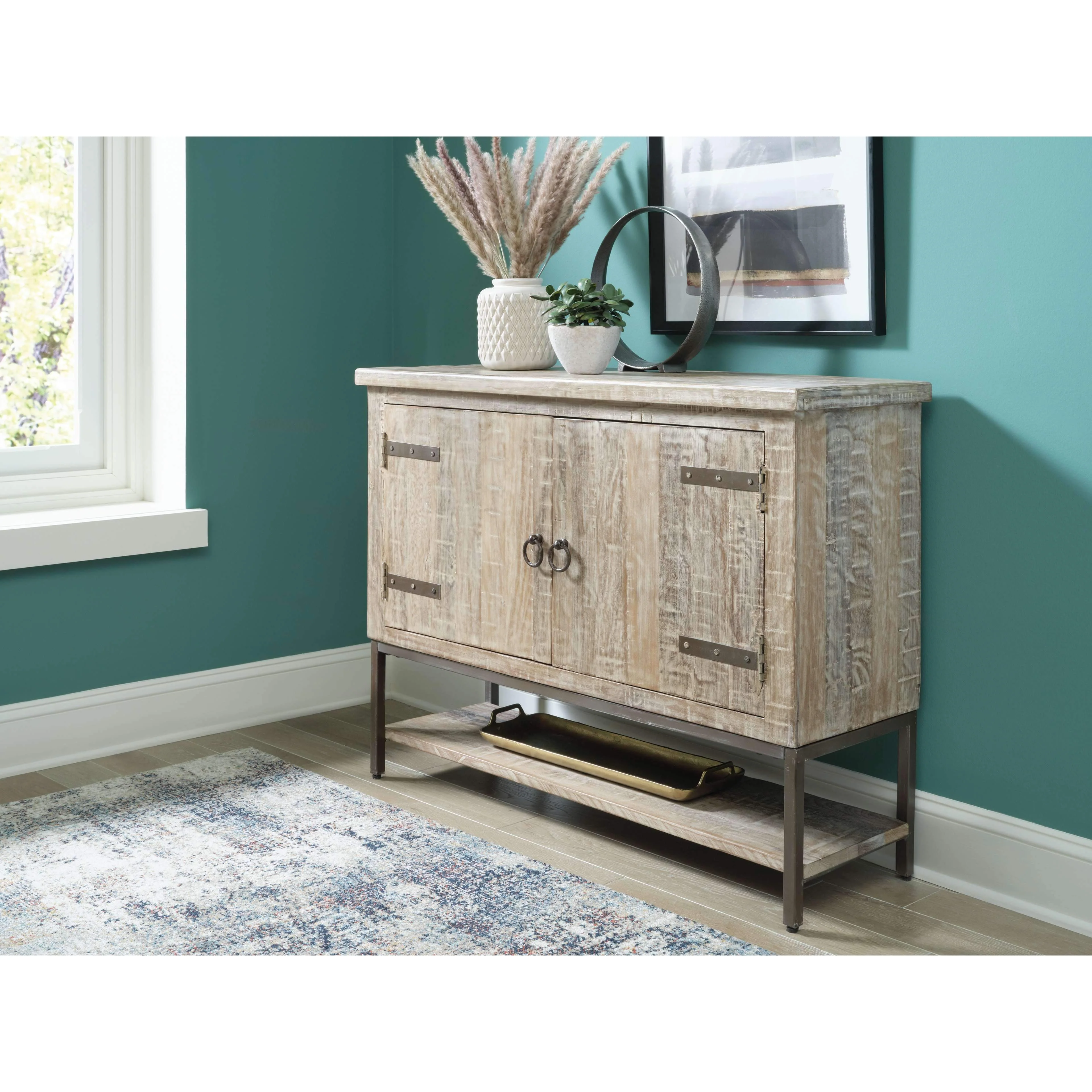 Laddford - Whitewash - Accent Cabinet - 2-shelves - Image 2