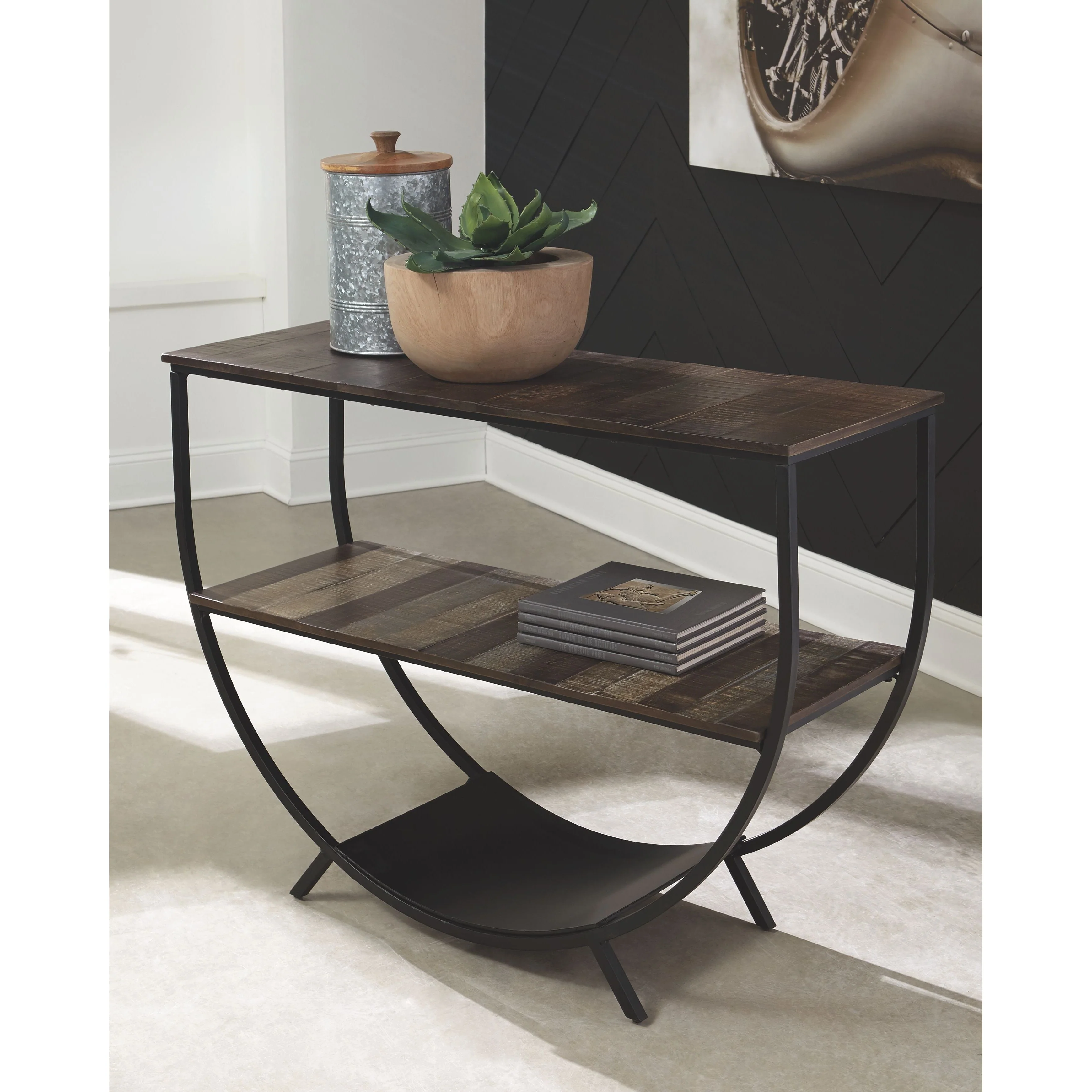Lamoney - Gray/white/brown - Console Sofa Table - Image 2