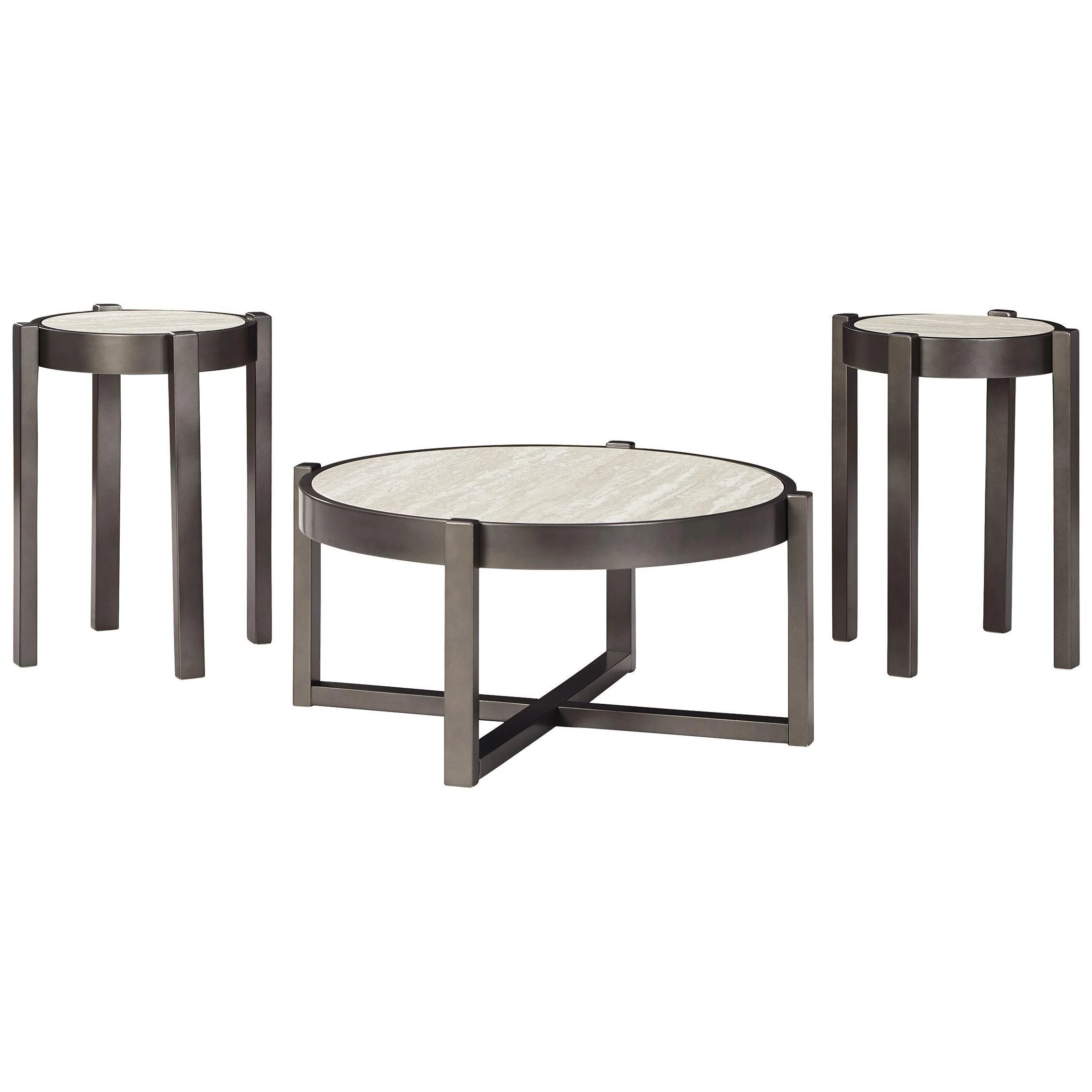Lannoli - Beige/pewter - Occasional Table Set (3/cn) - Image 6