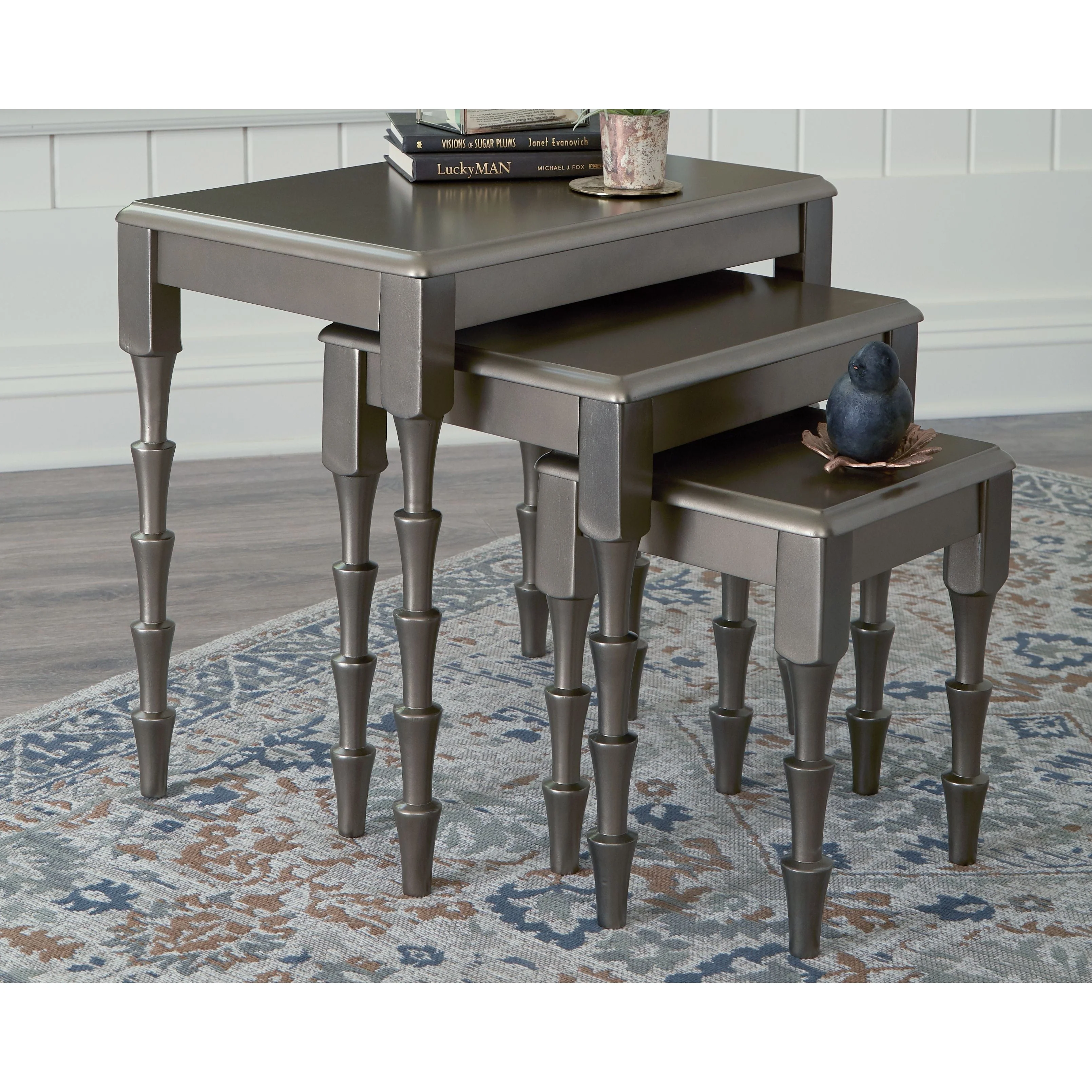Larkendale - Metallic Gray - Accent Table Set (3/cn) - Image 2
