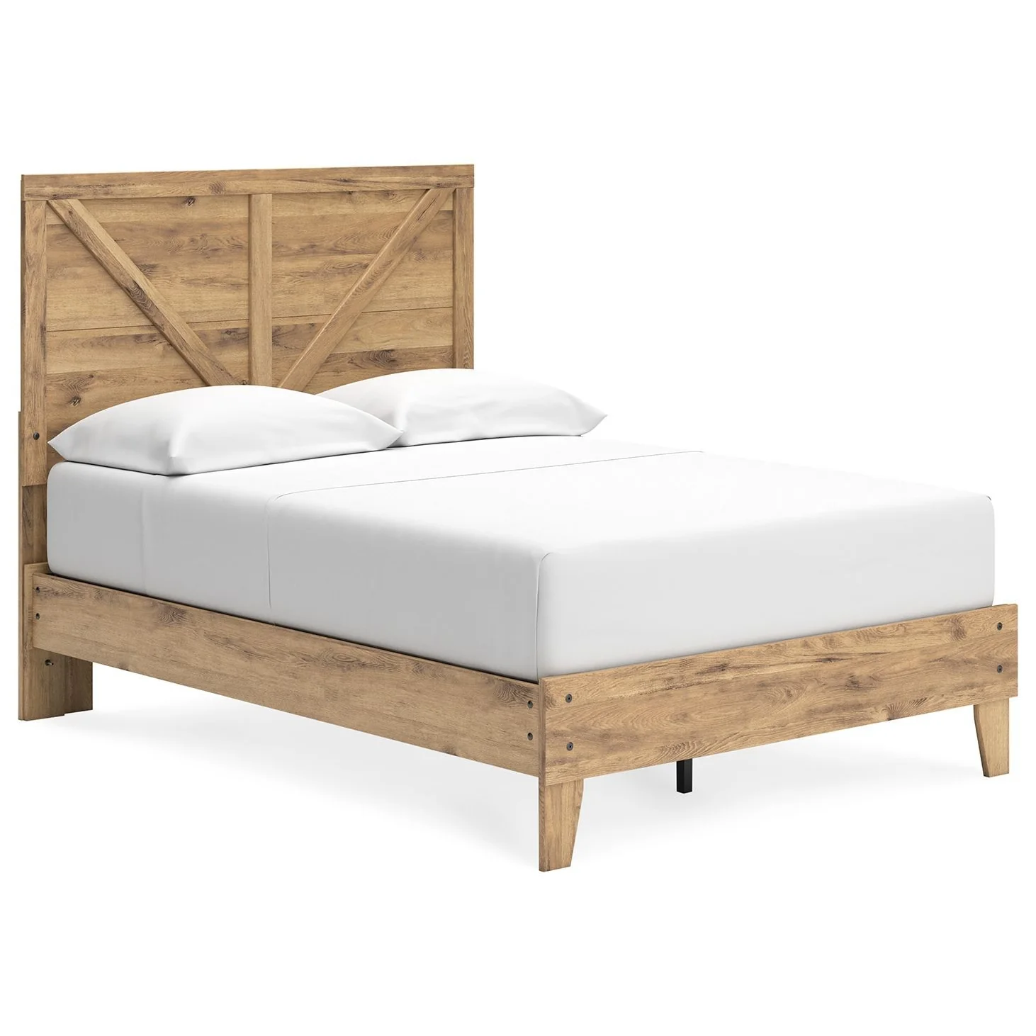 Larstin - Brown - Full Crossbuck Panel Platform Bed