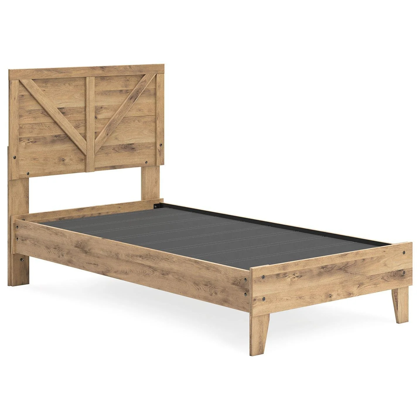 Larstin - Brown - Twin Crossbuck Panel Platform Bed - Image 2