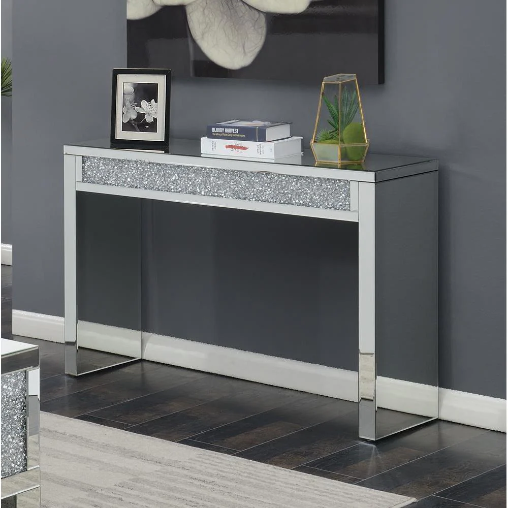 Layton - Rectangular Sofa Table - Pearl Silver