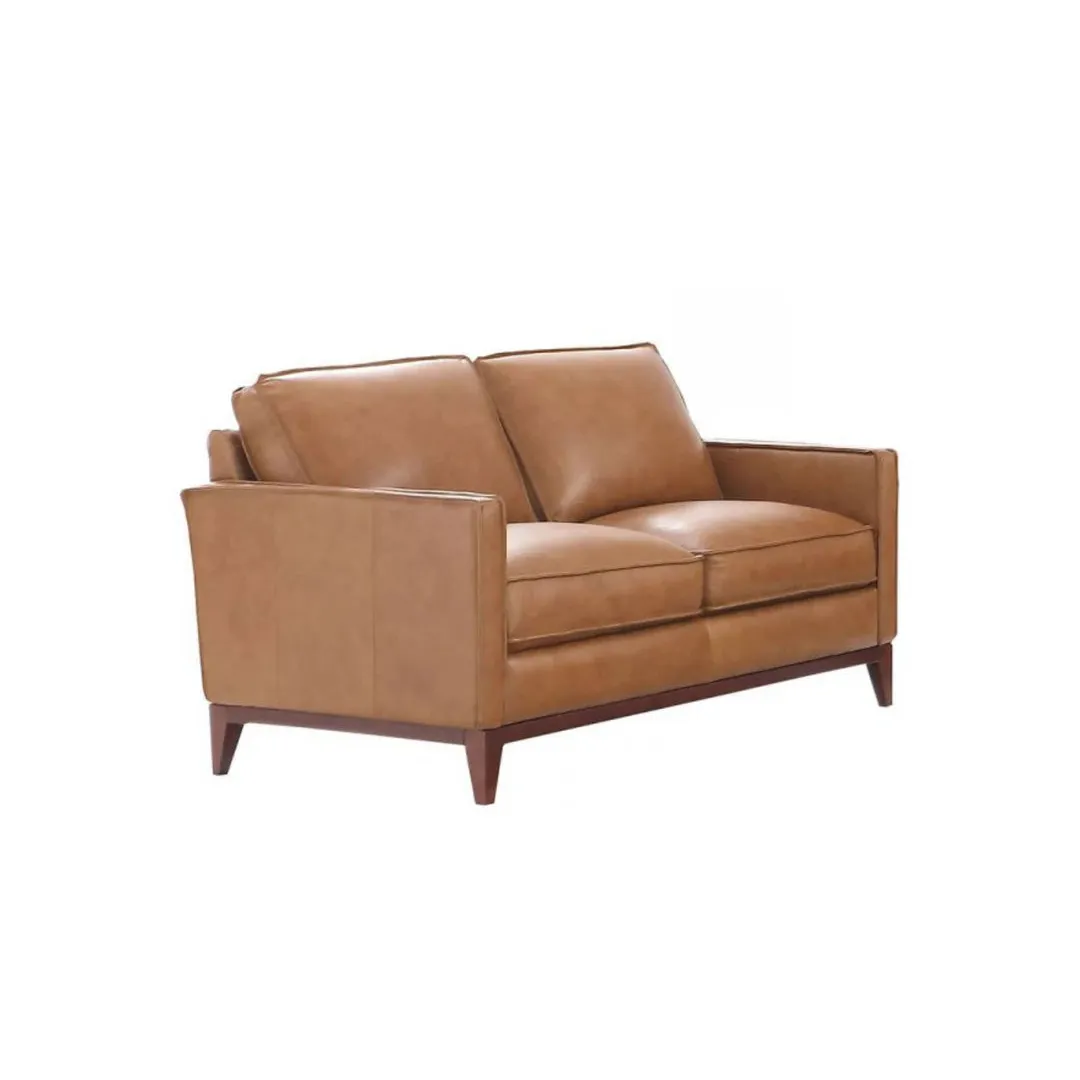 Leather Italia Newport Loveseat in Camel - Image 2