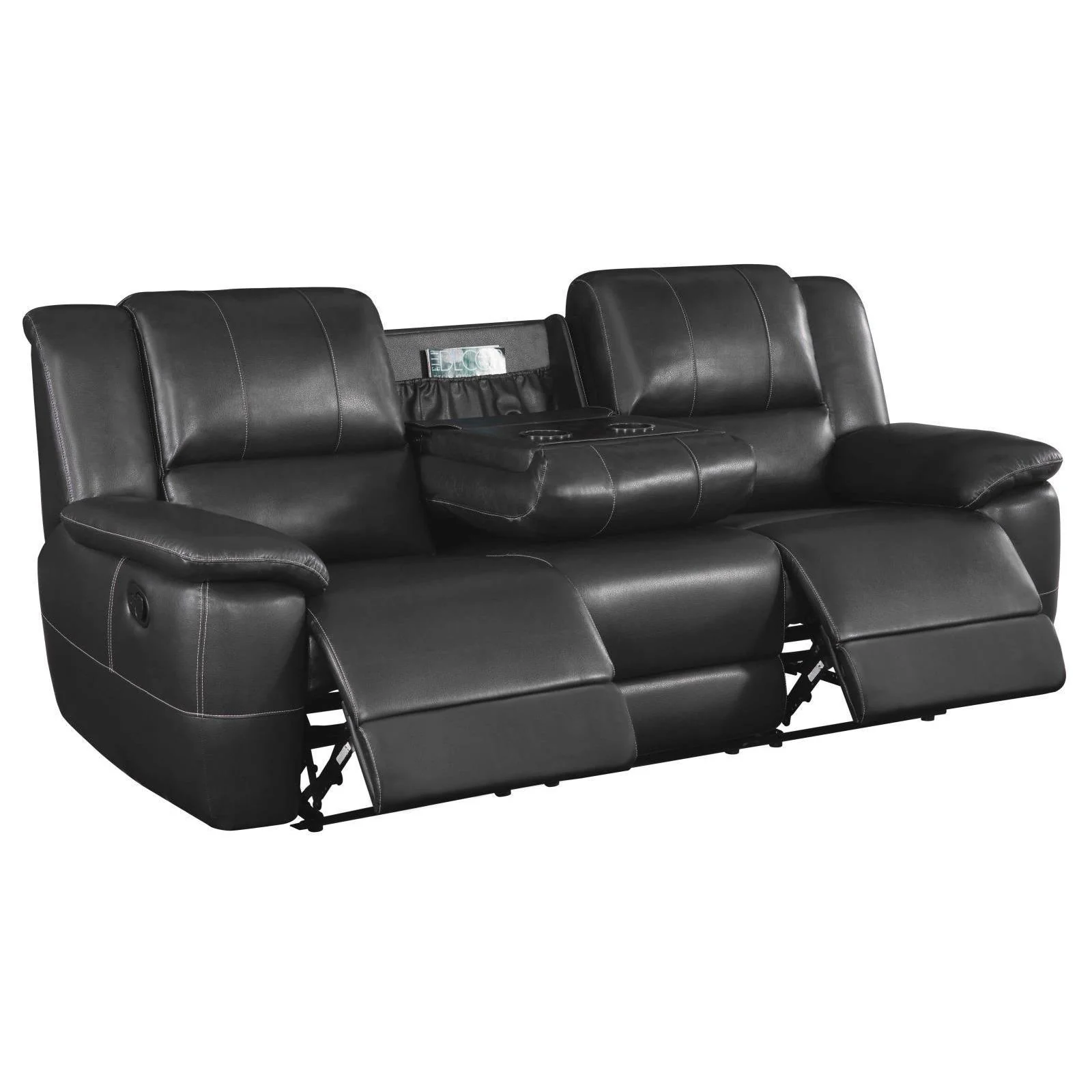 Lee - Motion Reclining Sofa - Black - Image 2